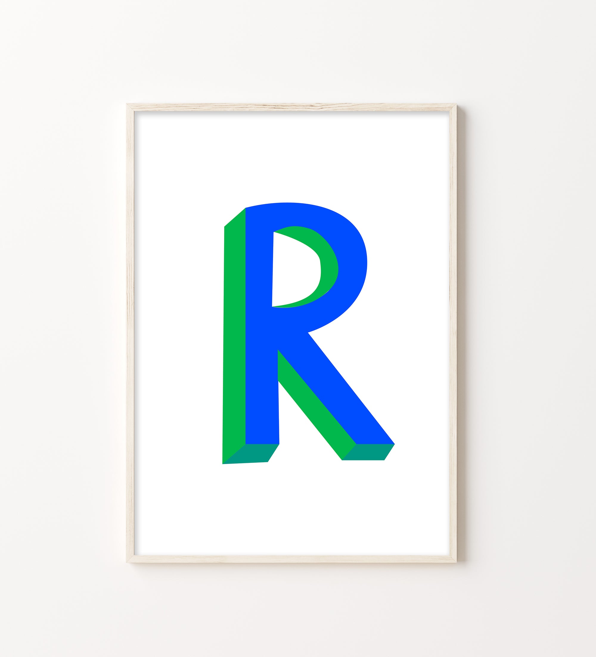 Sweet letter R print blue-Little Fish Co.