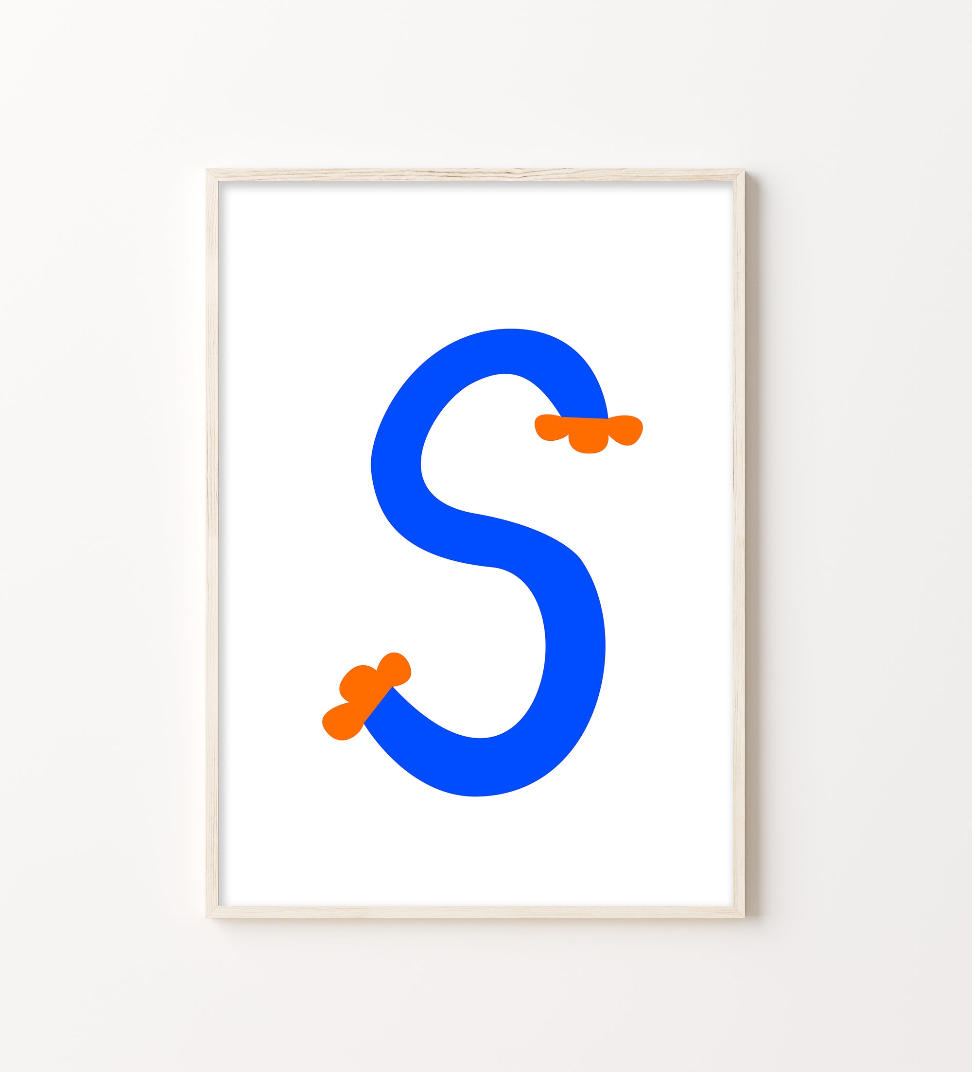 Sweet letter S print blue-Little Fish Co.