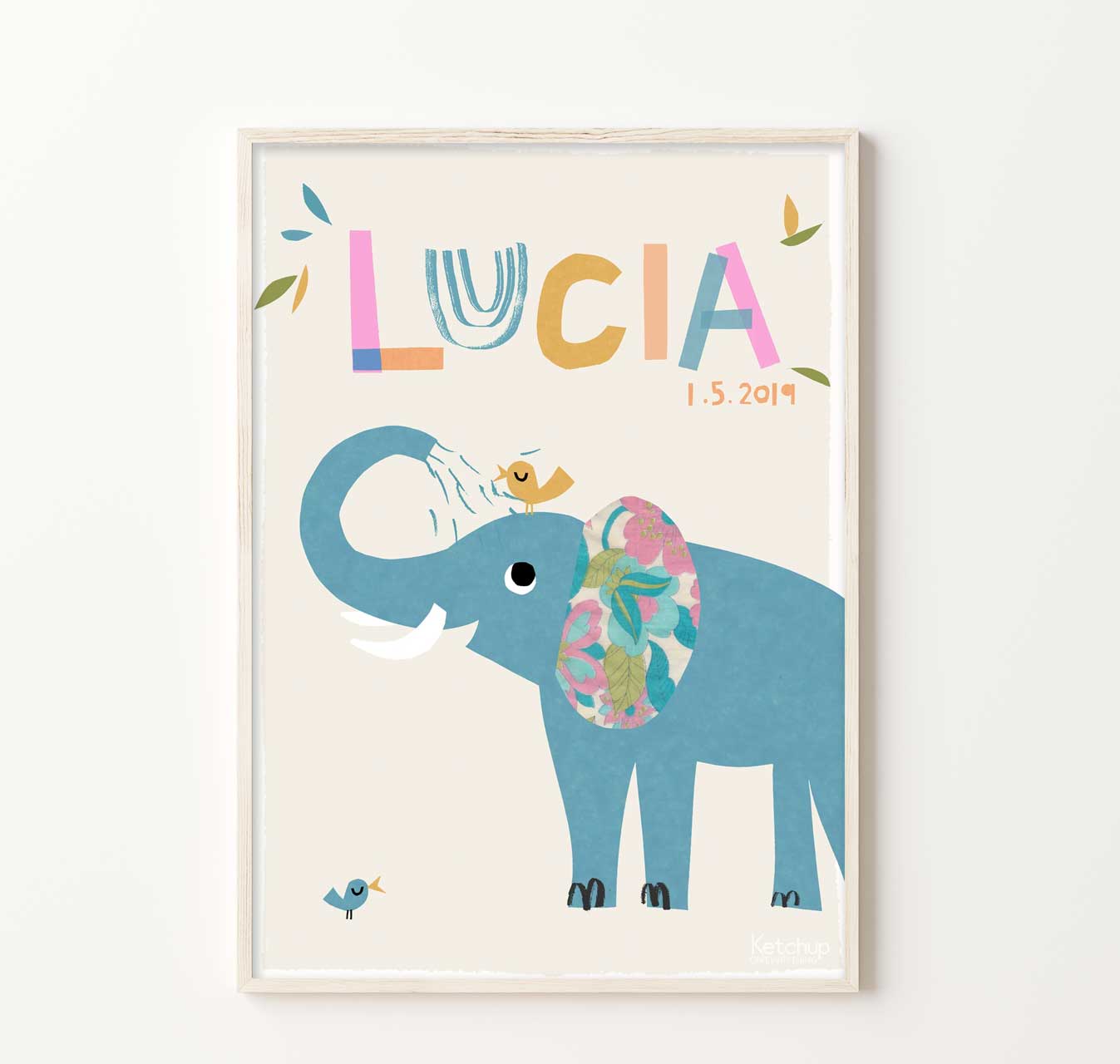 Personalised Elephant Print-Little Fish Co.