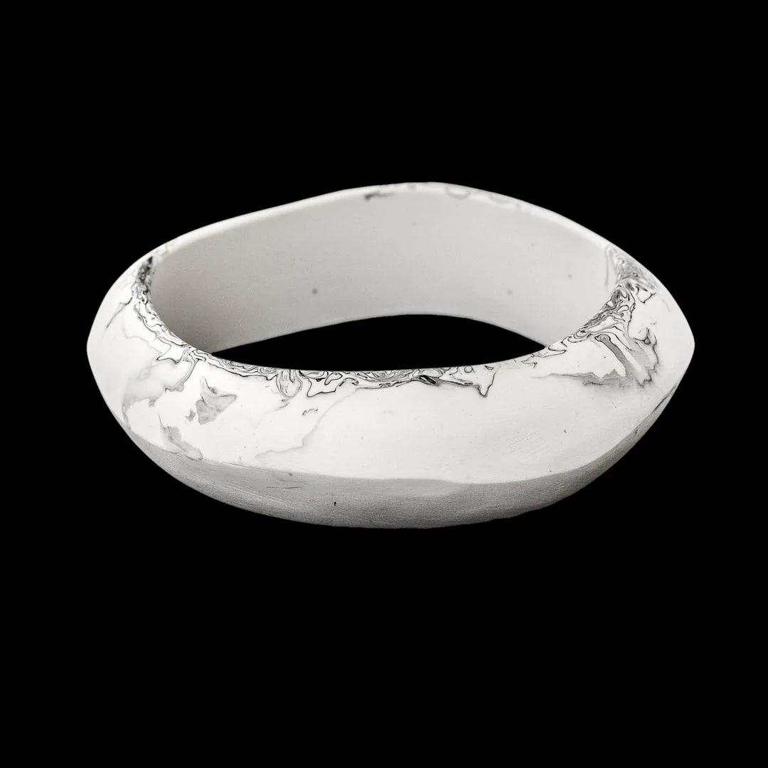 Celestial Resin Bangle in white marble-Apparel & Accessories-Little Fish Co.