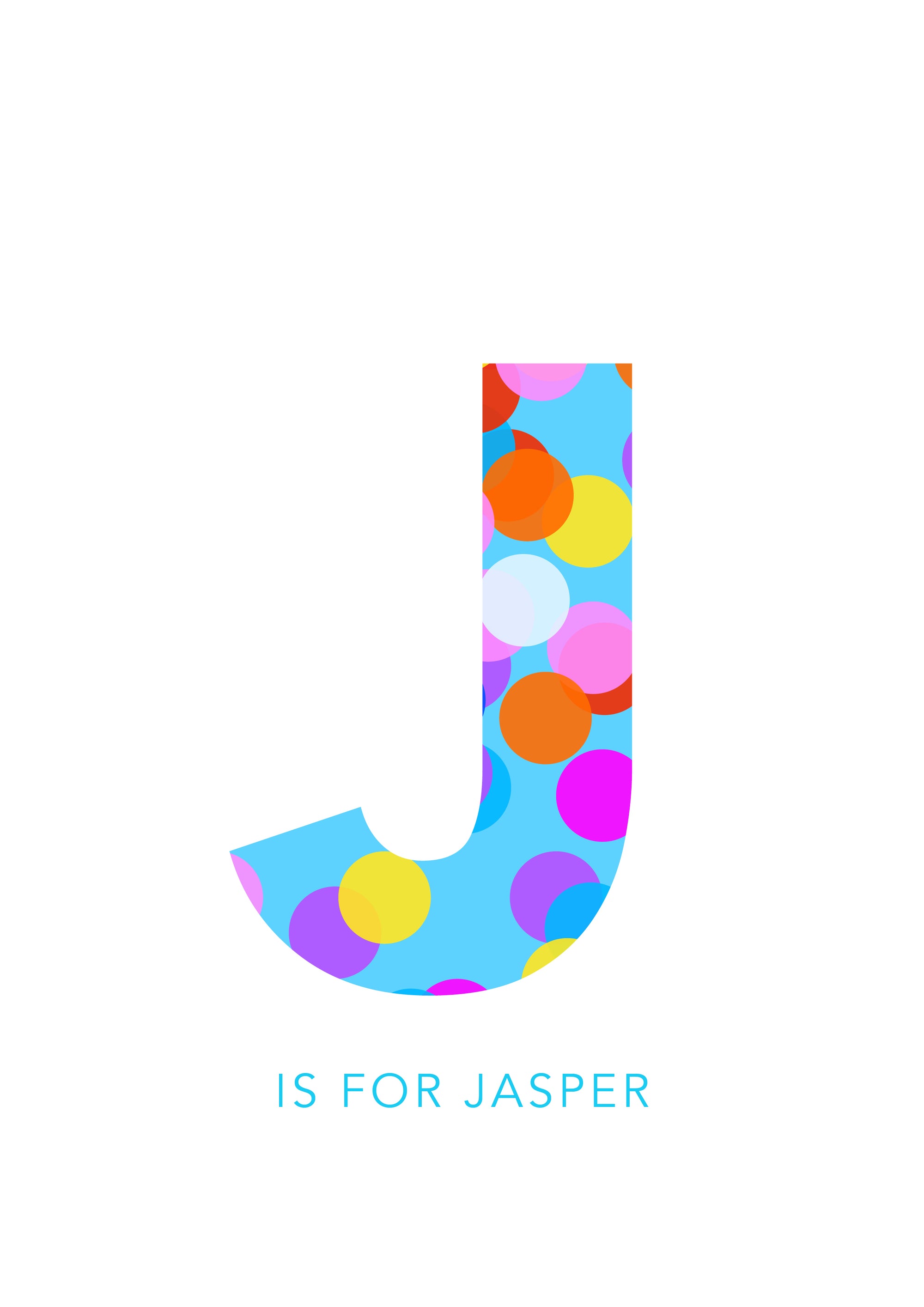 J Confetti Letter-Art-Little Fish Co.