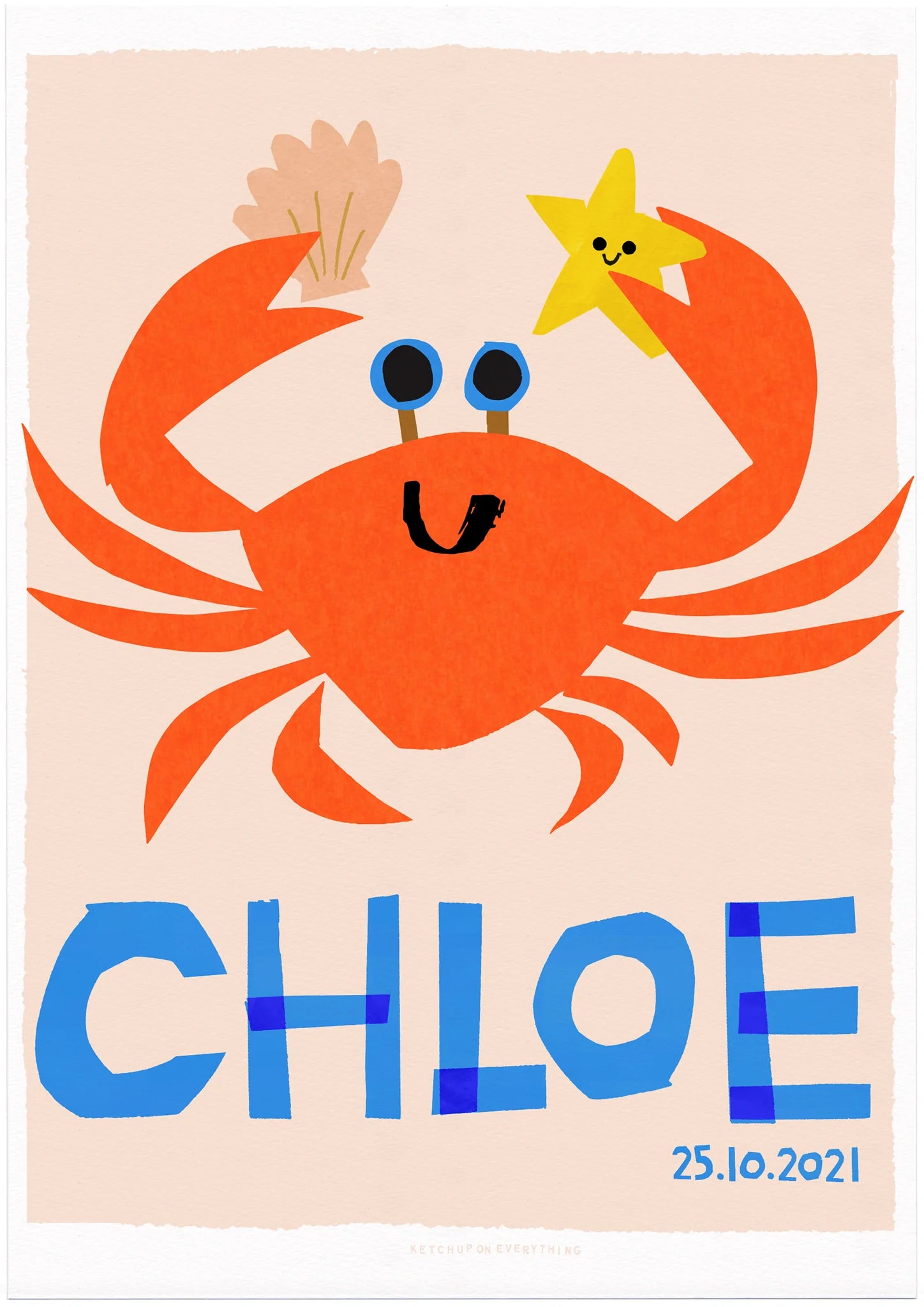Personalised crab Print-Top 30 Art-Little Fish Co.