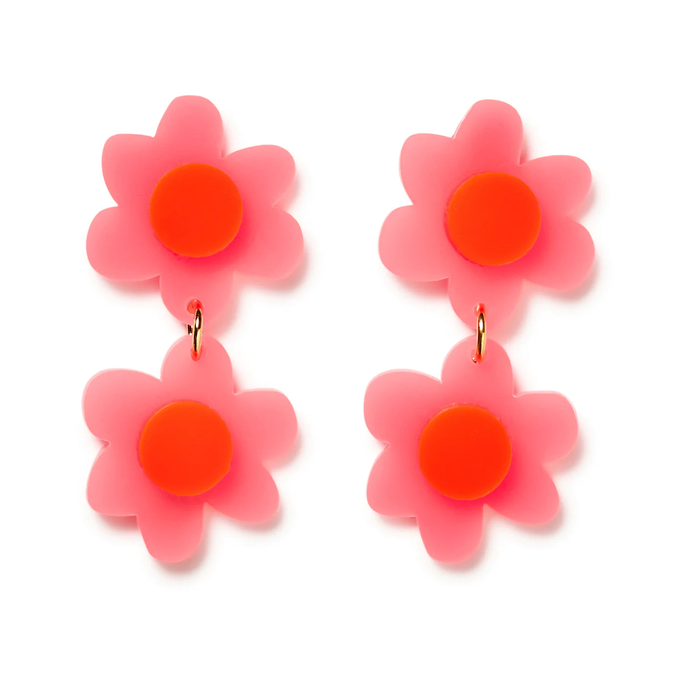 Jolene Double Flowers Earrings-Apparel & Accessories-Little Fish Co.