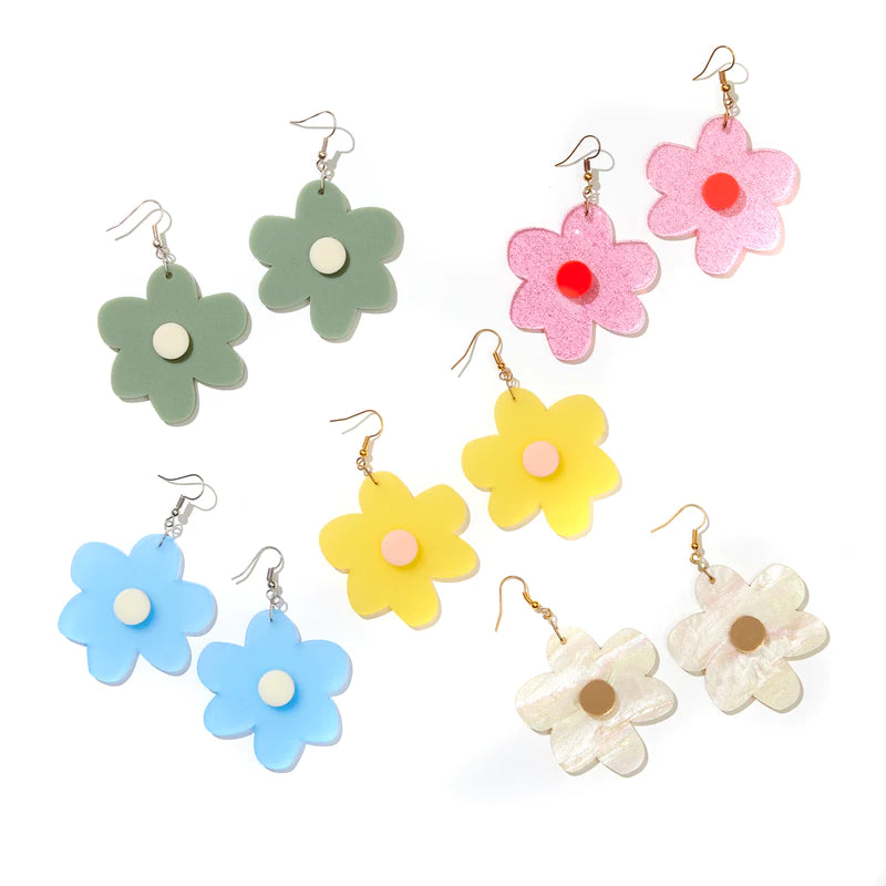 Gracie Flower earrings-Apparel & Accessories-Little Fish Co.