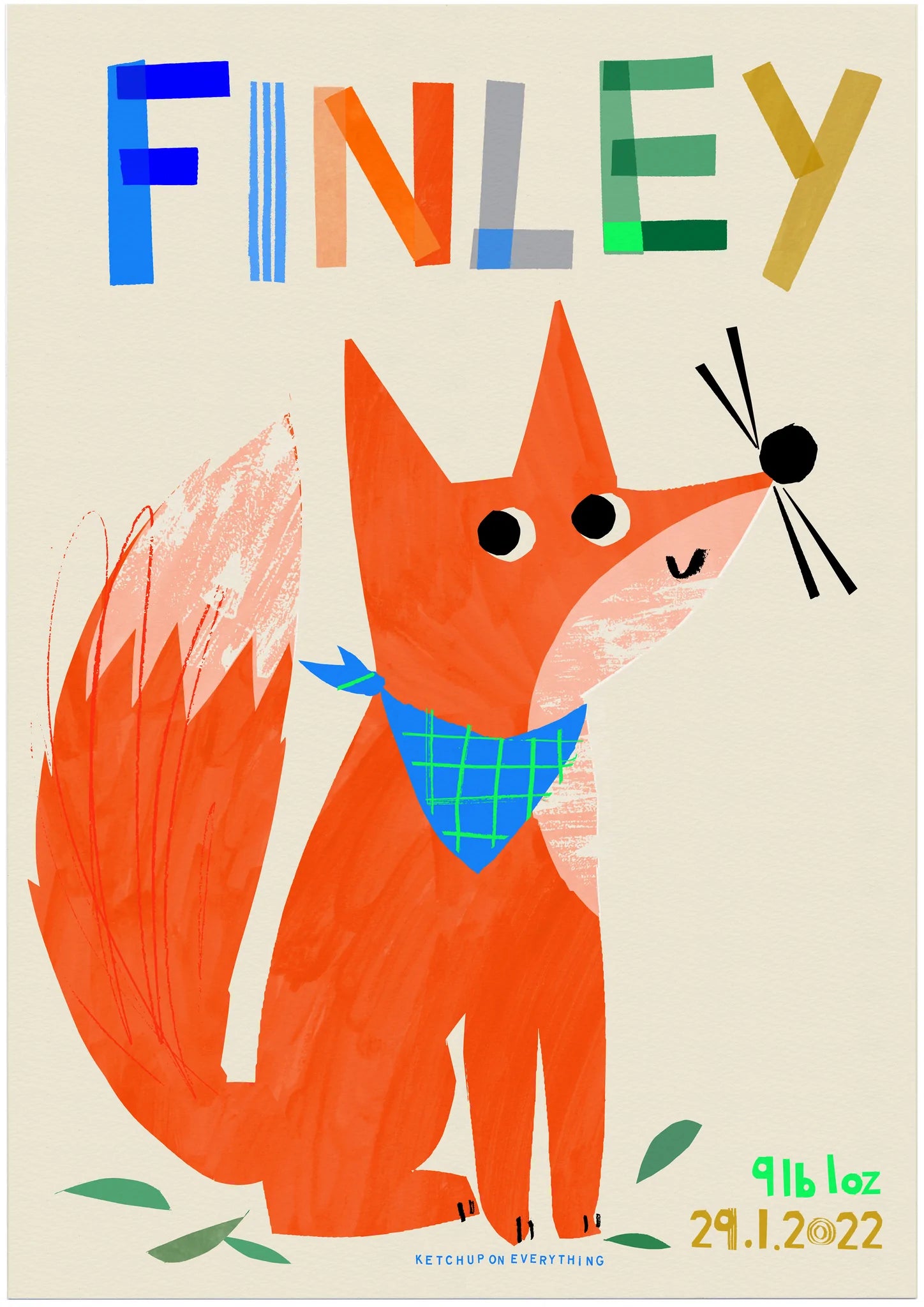 Personalised Fox Print-Little Fish Co.