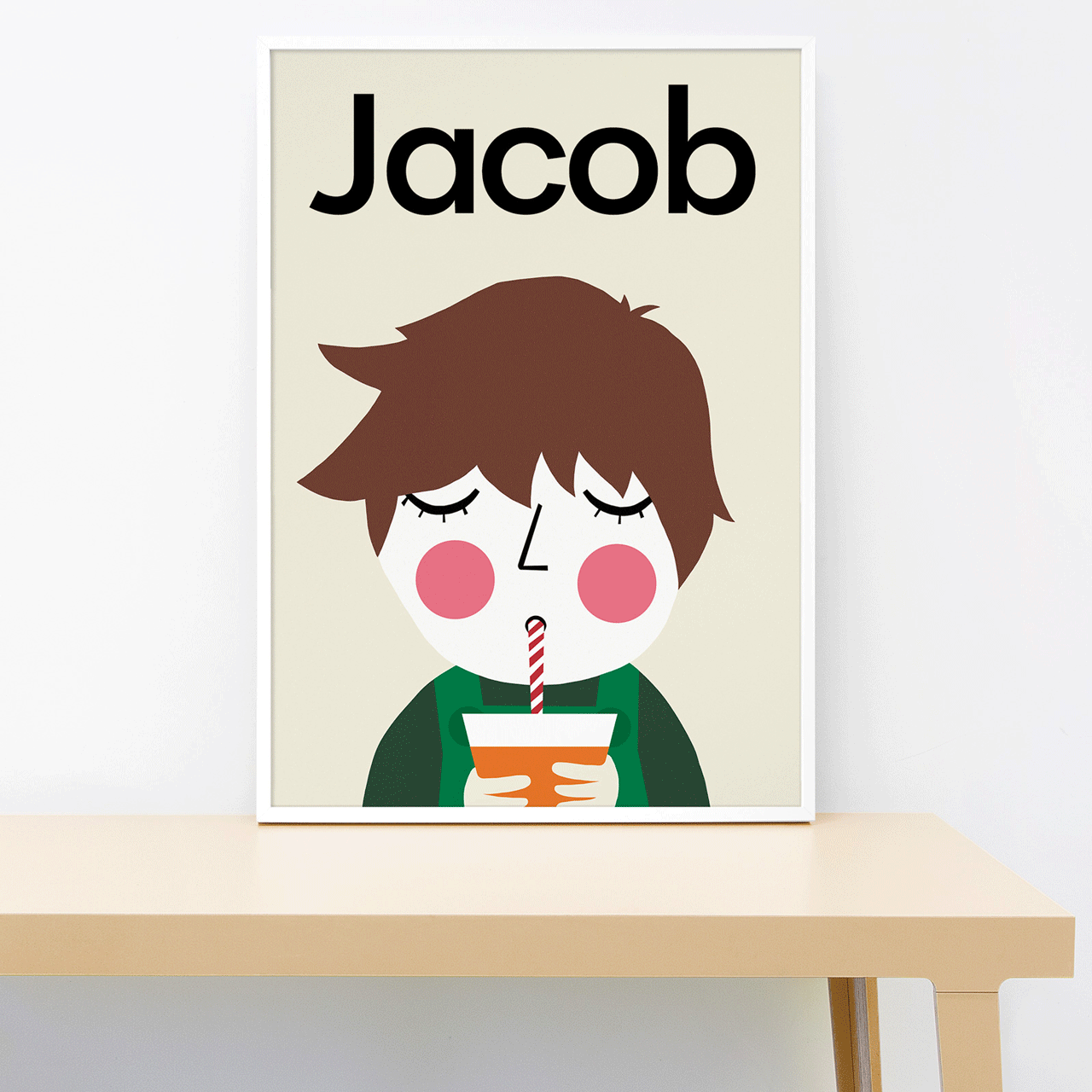 Juicy Plain- Spiky Hair Personalised Print-Little Fish Co.