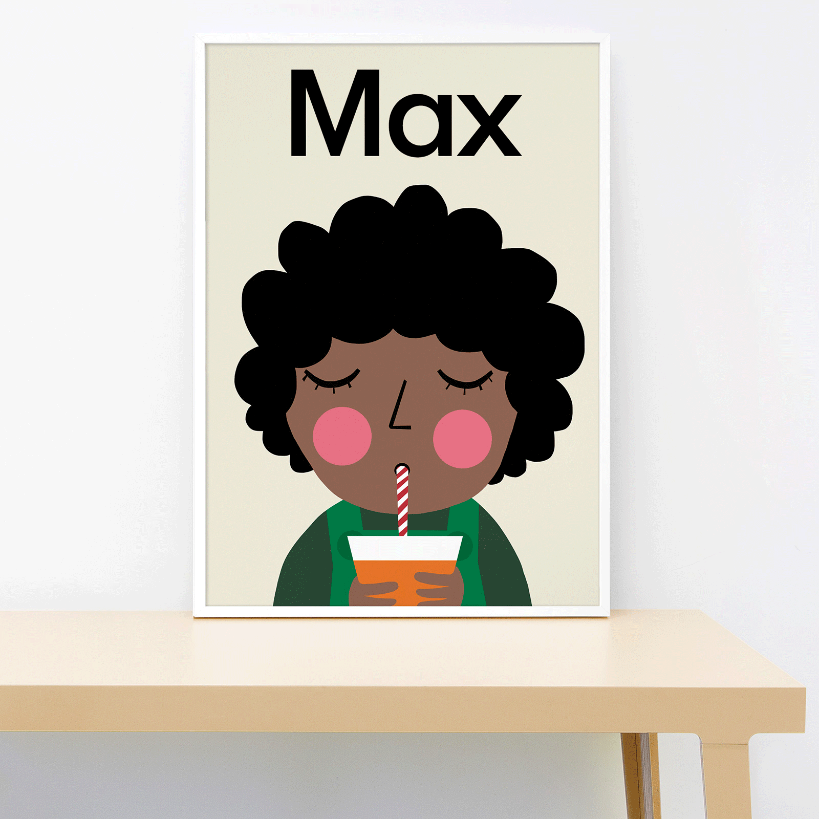 Juicy Plain - Curly Hair Personalised Print-Little Fish Co.