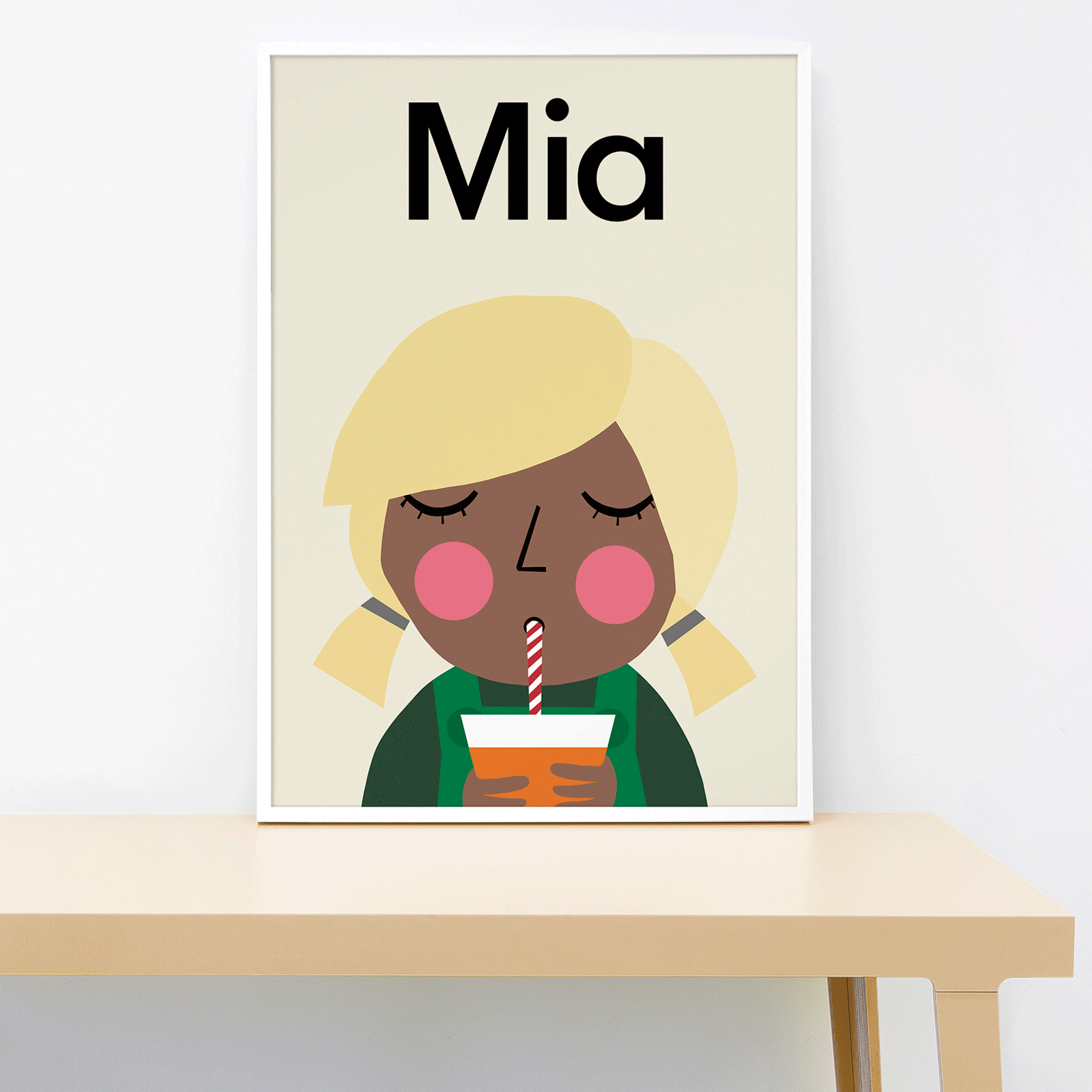 Juicy Plain - Straight Hair Personalised Print-Little Fish Co.