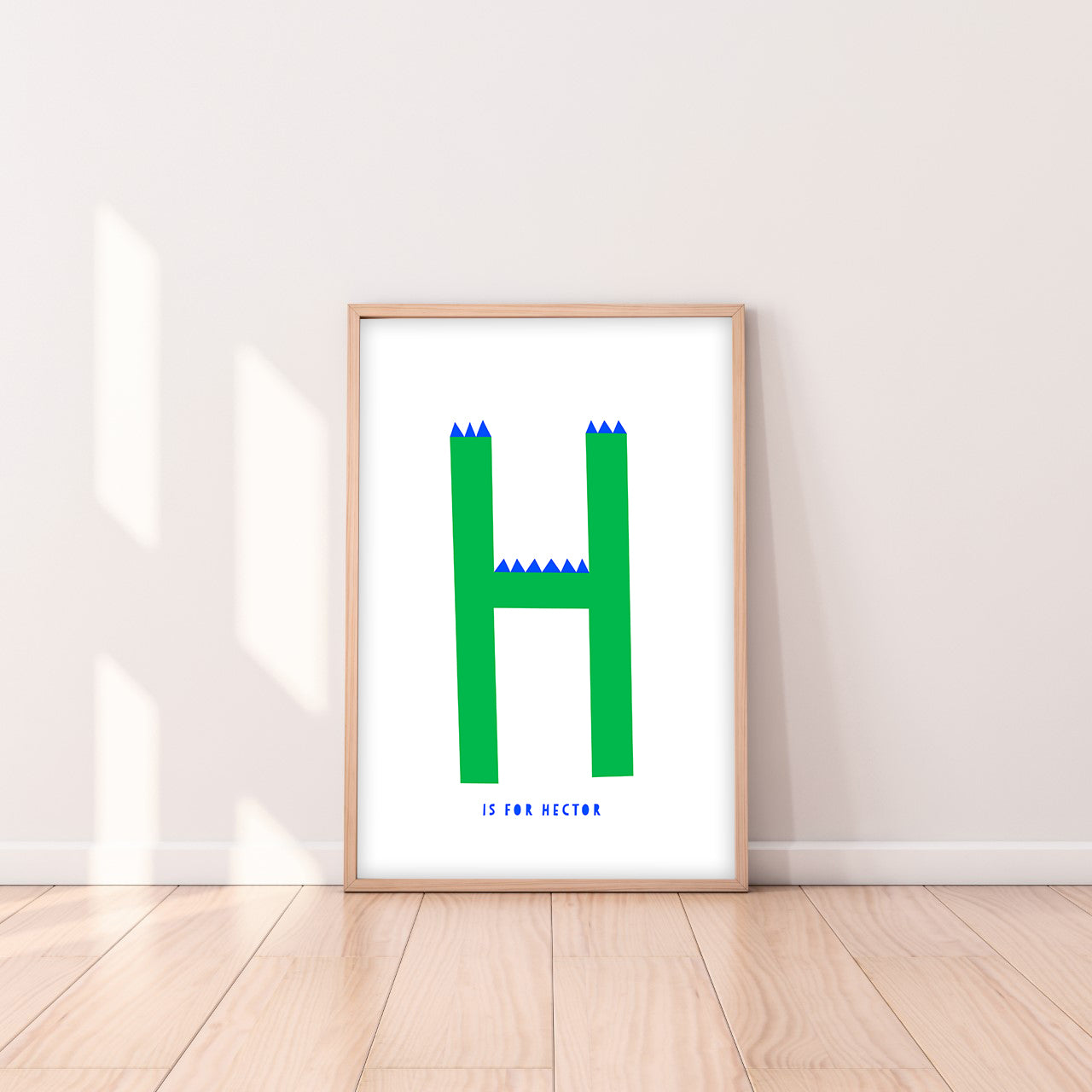 Sweet letter H print green-Little Fish Co.