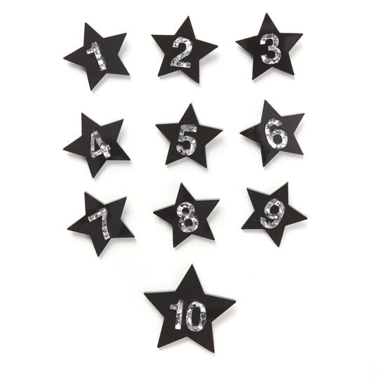 Black Star Birthday number badge-Little Fish Co.