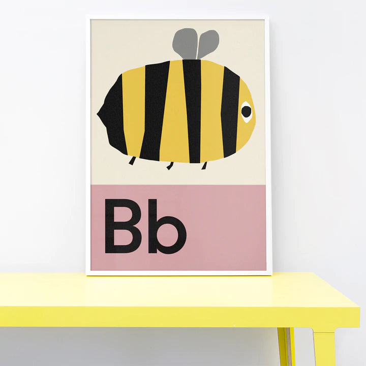 B is for Bee | Kids Bedroom Poster-Little Fish Co.