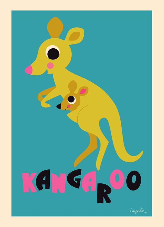 Kangaroo Poster-Art-Little Fish Co.