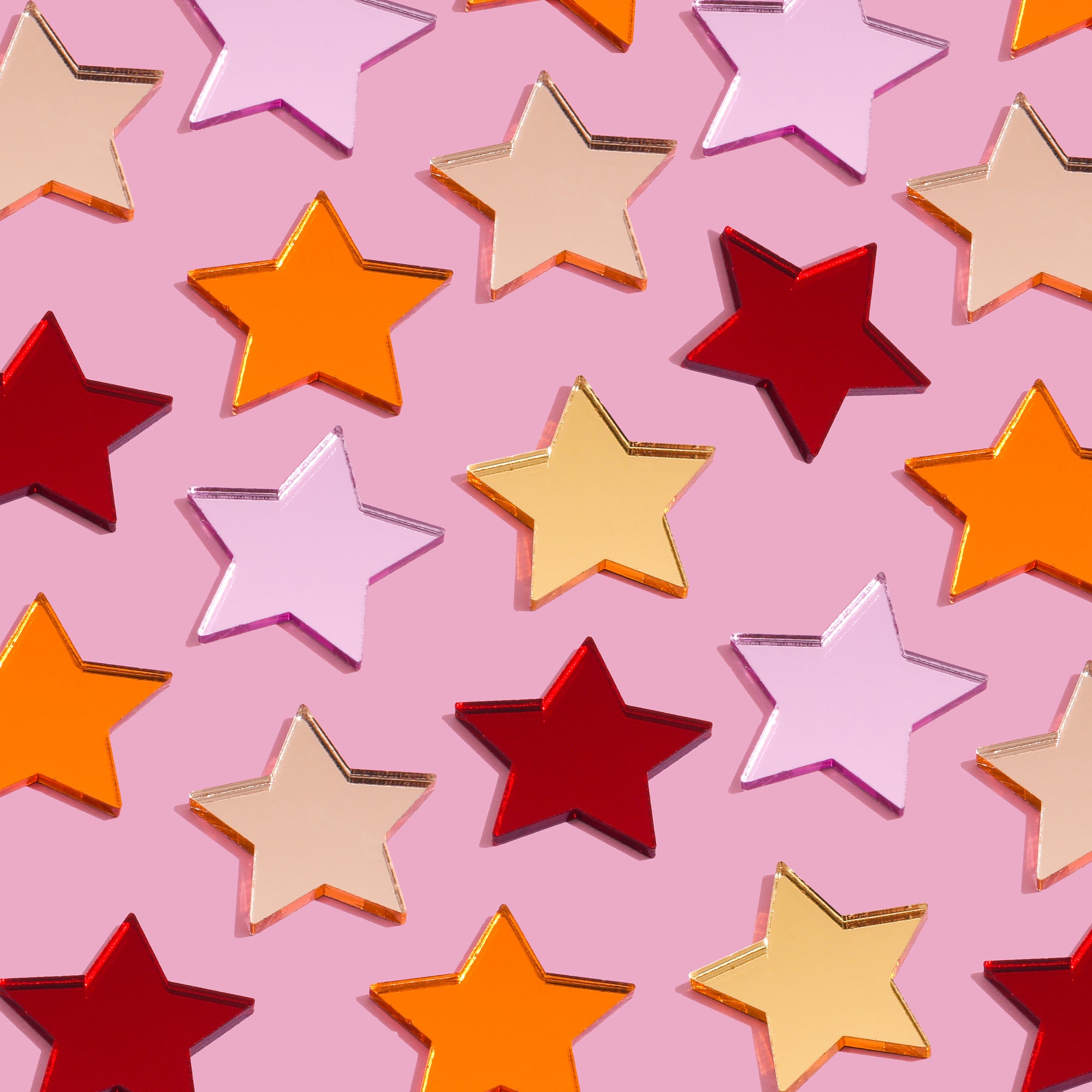 Pink Single Star Wall Mirror-Little Fish Co.