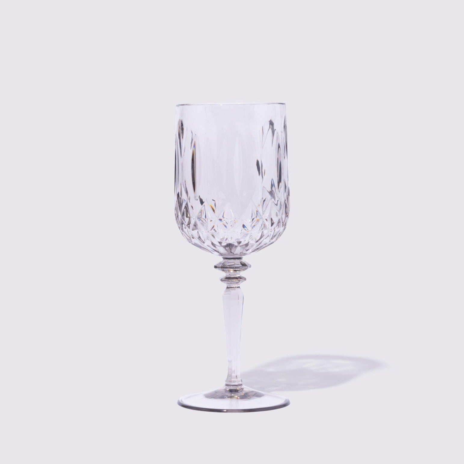 Cloud Grey Faceted Wine Glass-Decor-Little Fish Co.