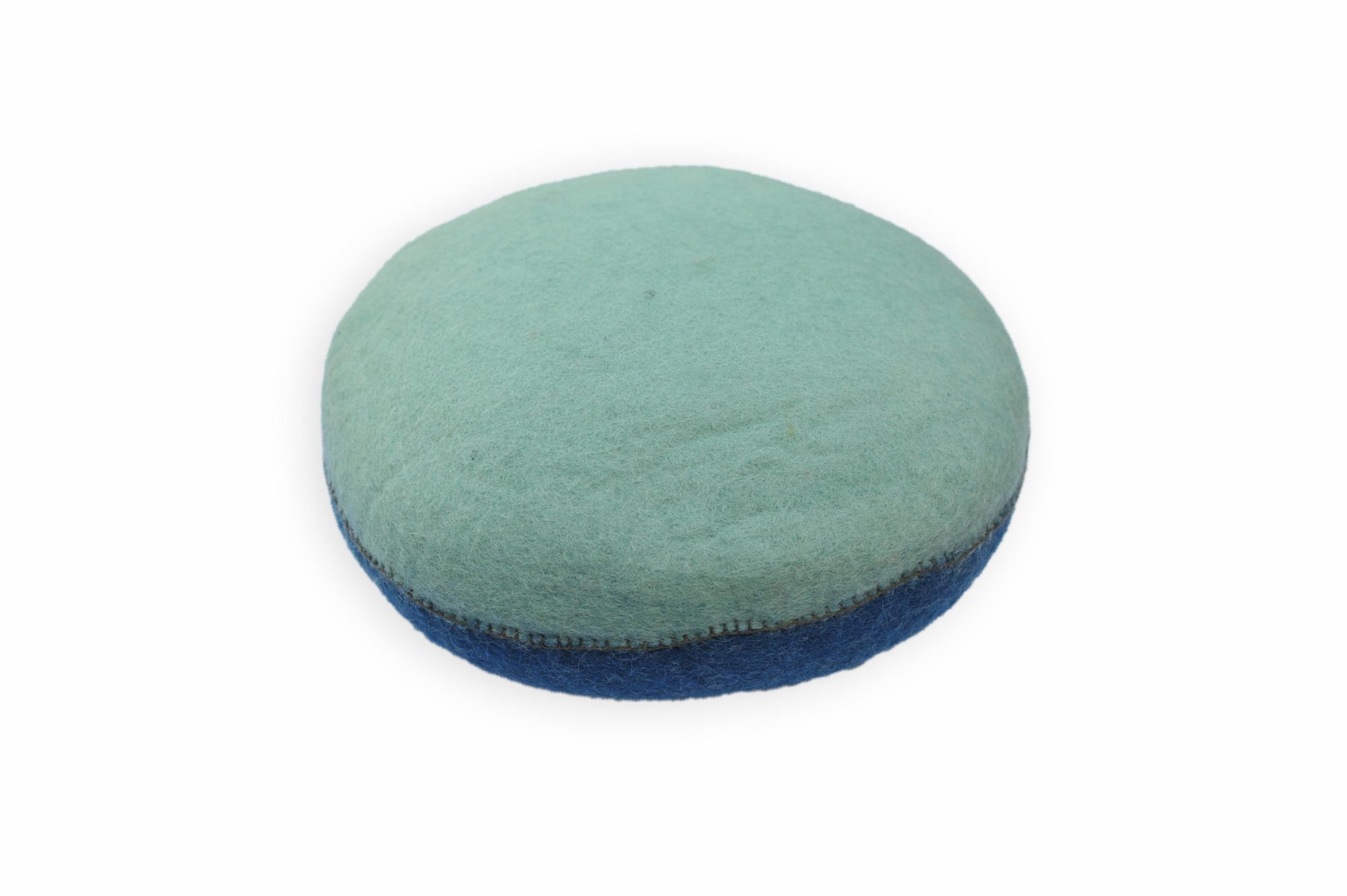 Two tone felt cushion in light blue / navy cushion-Fun-Little Fish Co.