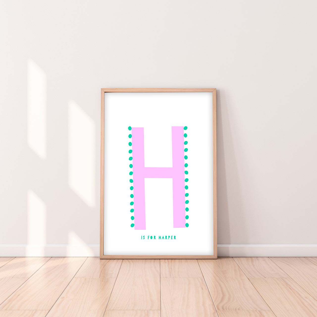 Sweet letter H print pink-Little Fish Co.