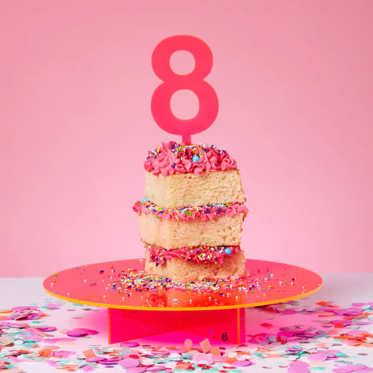 Neon Pink number cake topper-Little Fish Co.