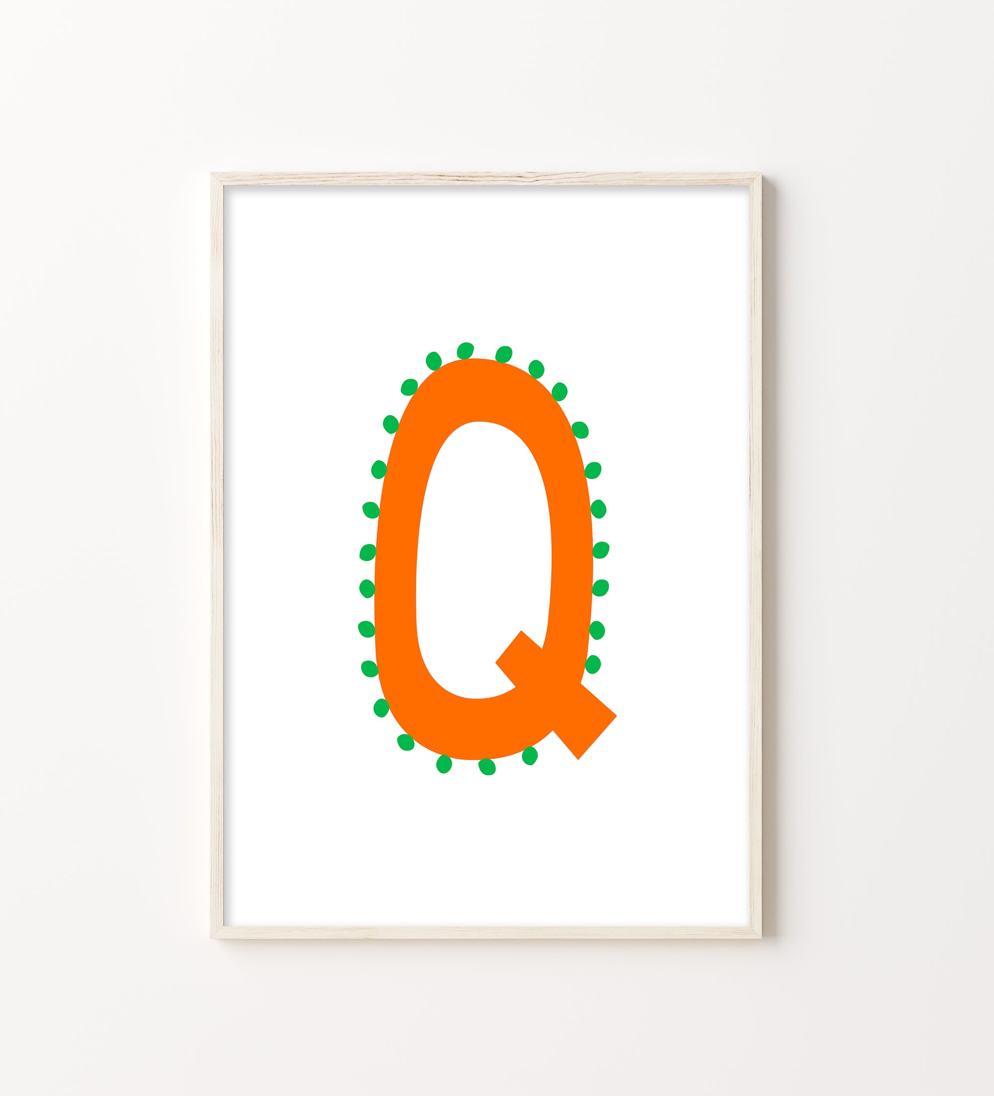 Sweet letter Q print orange-Little Fish Co.