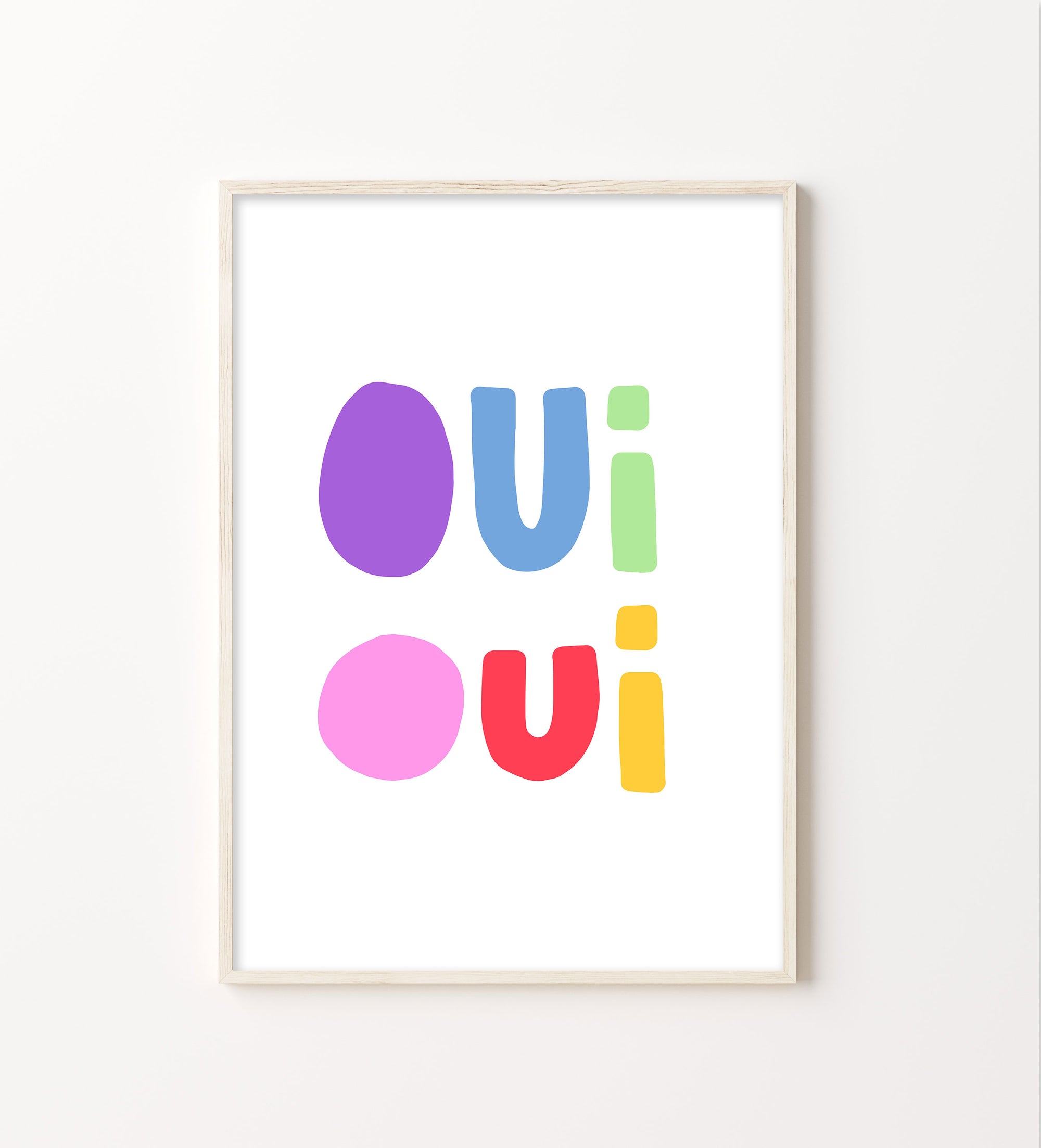 Oui Oui Print in Rainbow-Art-Little Fish Co.