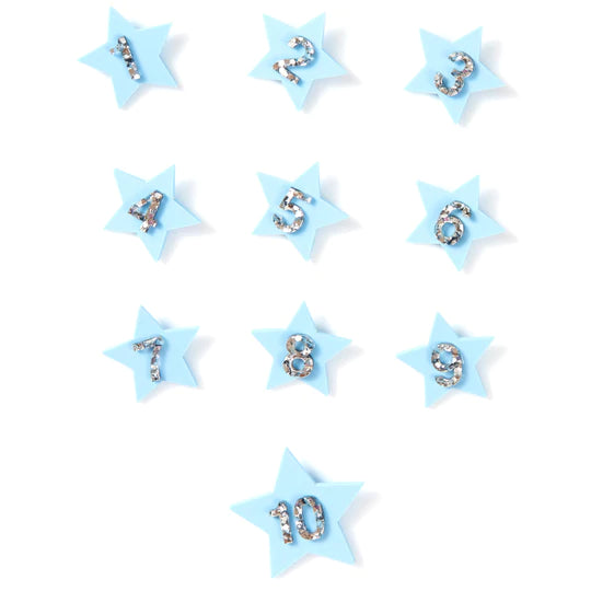 Light Blue Star Birthday number badge-Little Fish Co.