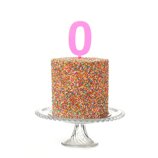 Neon Pink number cake topper-Little Fish Co.