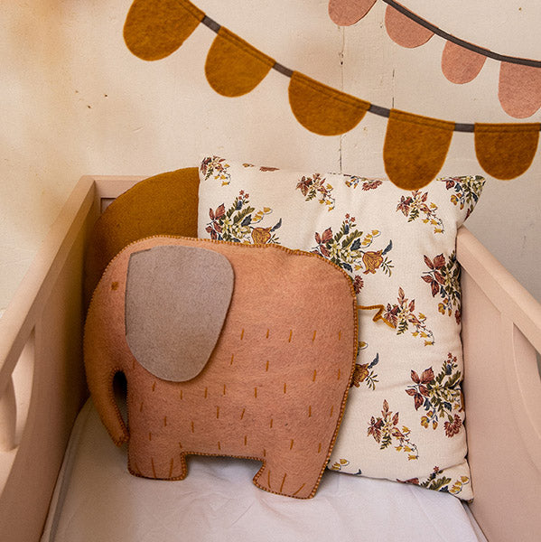 Muskhane Elephant Cushion in Quartz Pink-Fun-Little Fish Co.