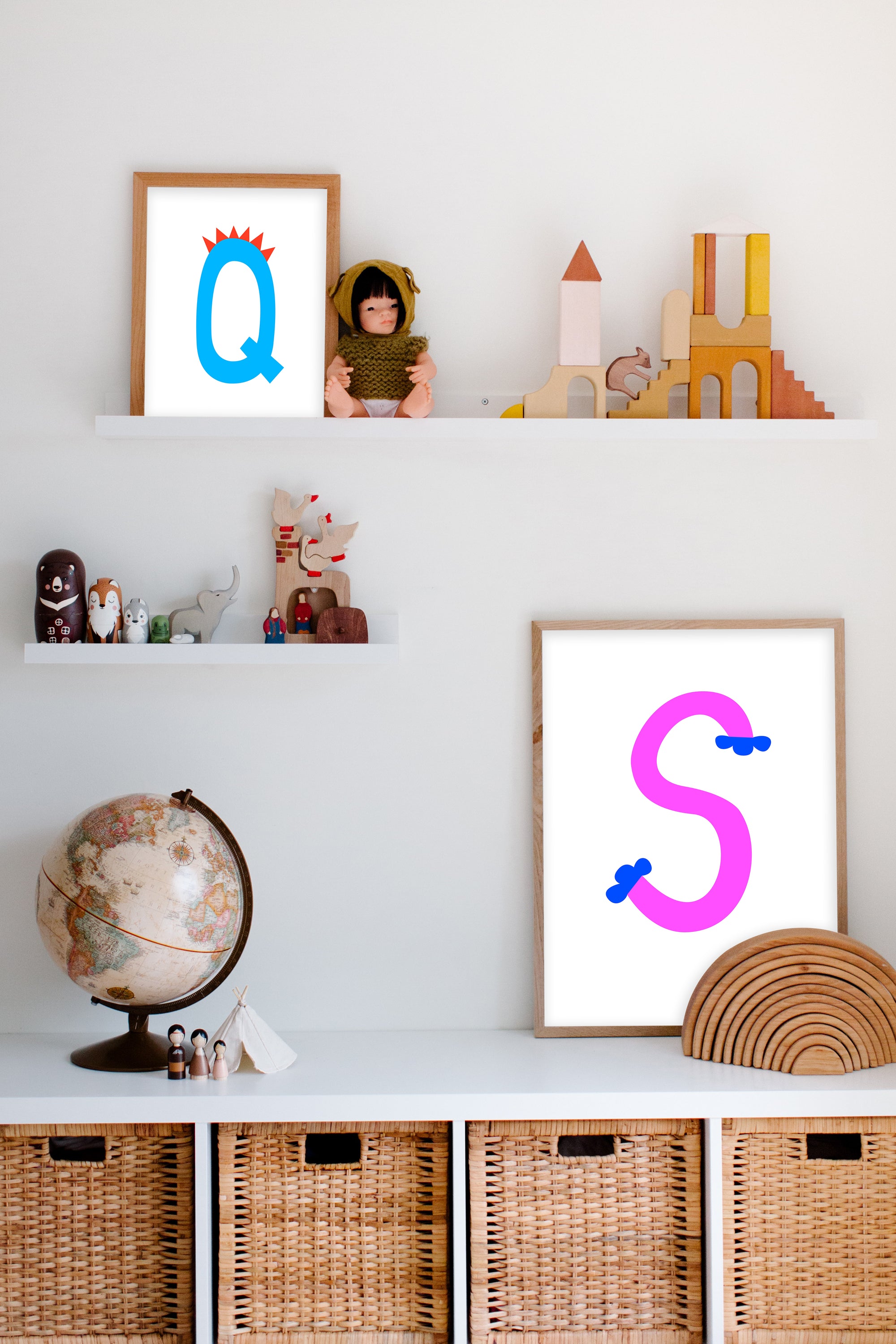 Sweet letter S print pink-Little Fish Co.