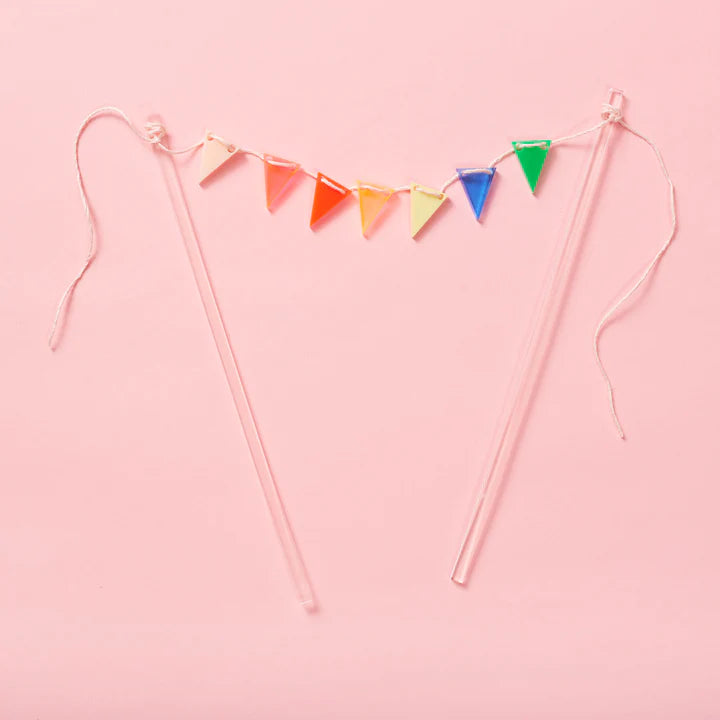 Rainbow bunting cake topper-Little Fish Co.
