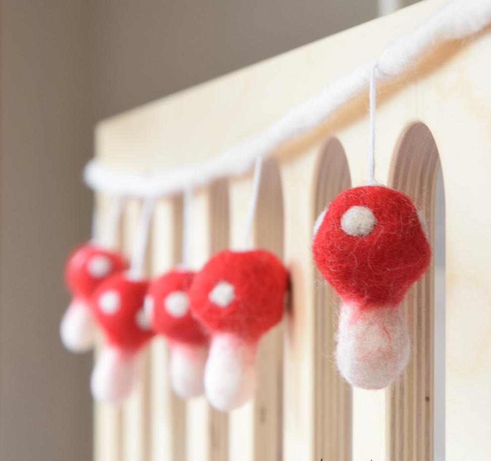 Red Mushroom Felt Garland-Fun-Little Fish Co.