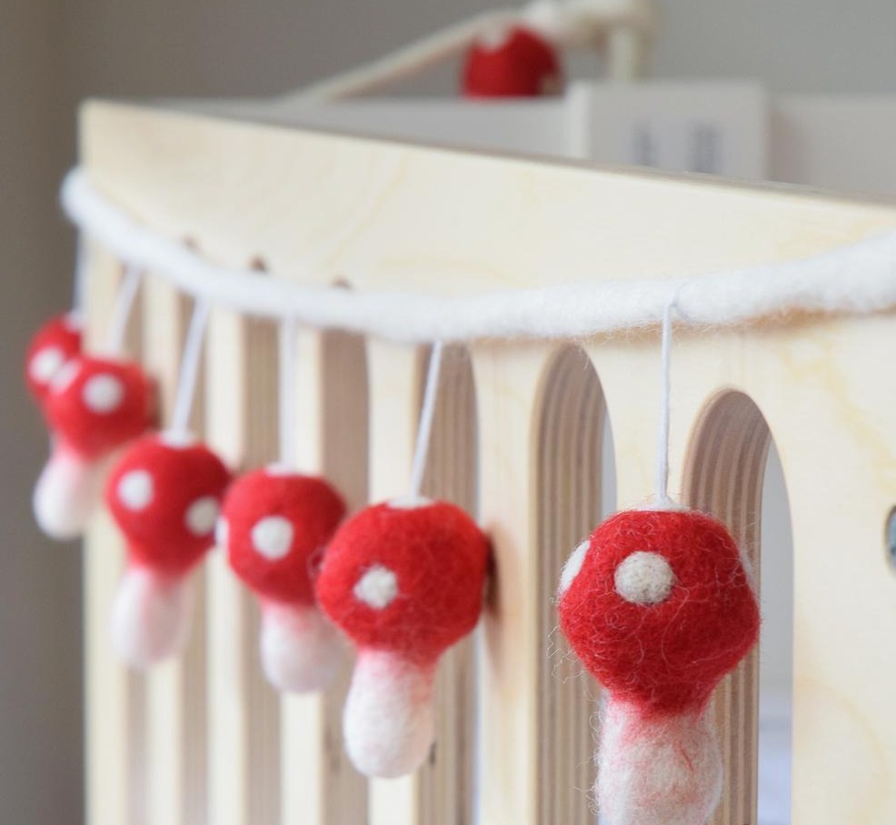 Red Mushroom Felt Garland-Fun-Little Fish Co.