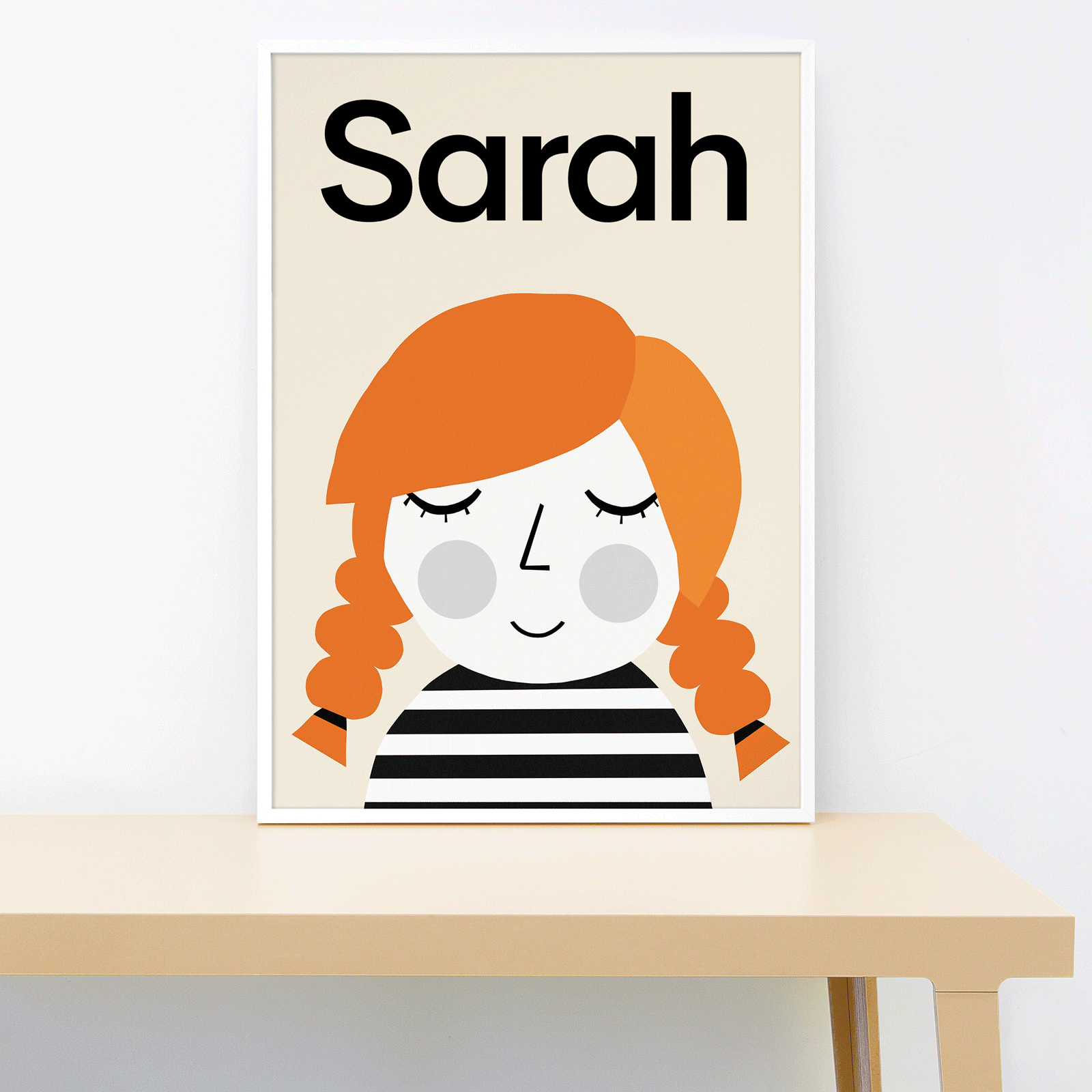 Stripe Tee - Plaits Hair Personalised Print-Little Fish Co.