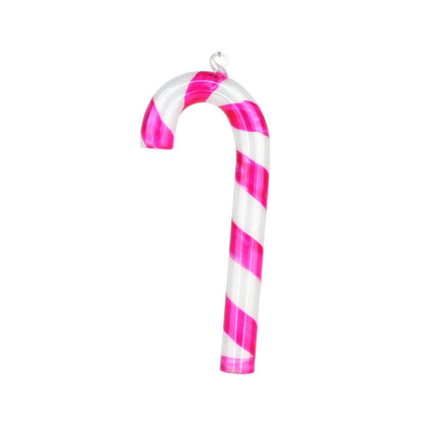 Glass Candy Cane (12cm) Pink-Fun-Little Fish Co.