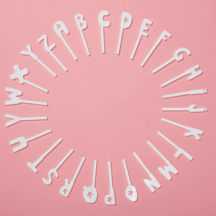 Alphabet Tiny toppers White-Little Fish Co.