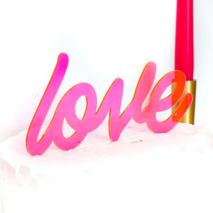 Neon Love Sign Acrylic cake topper-Fun-Little Fish Co.