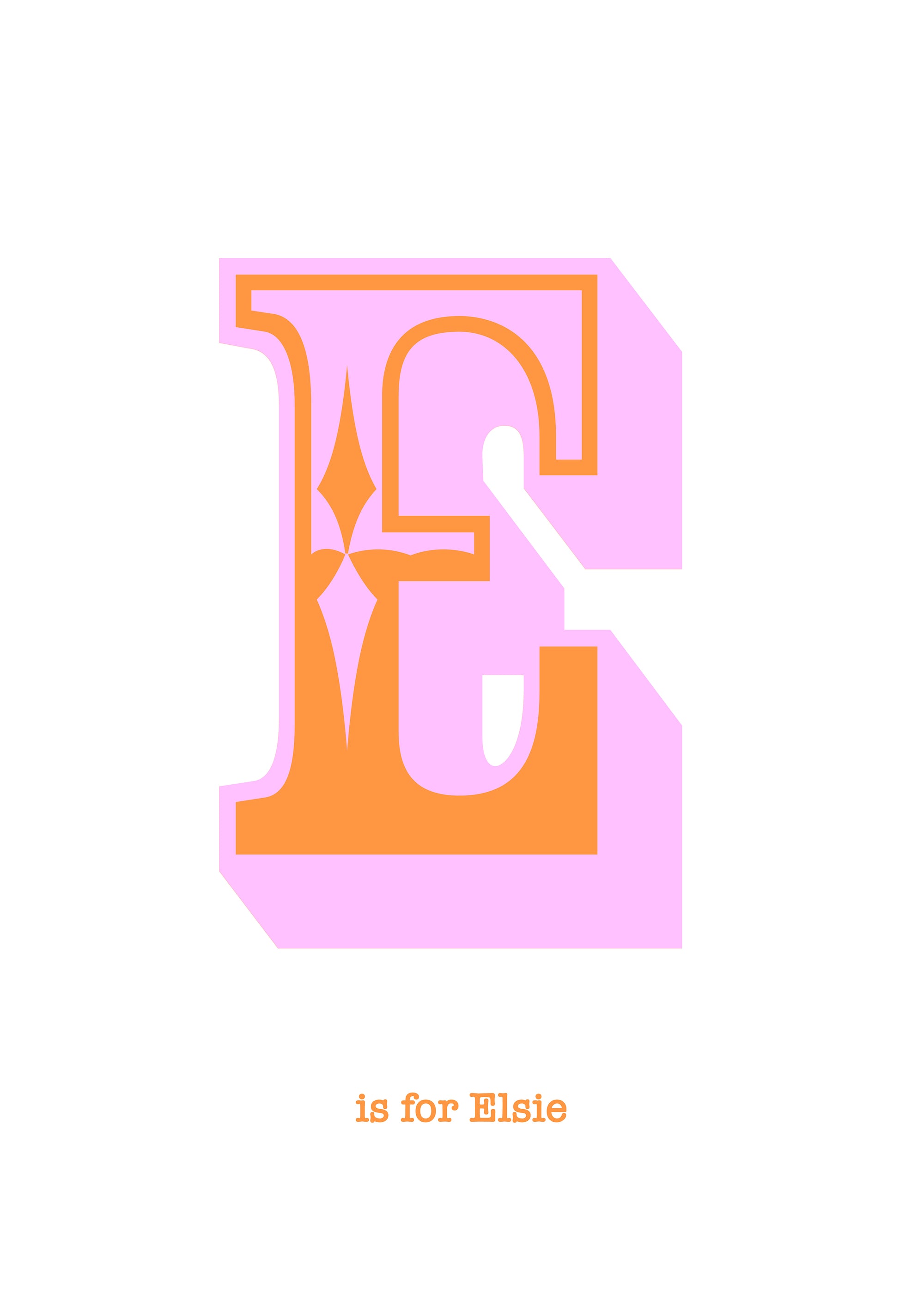 Western Pink Letter E Print-Art-Little Fish Co.