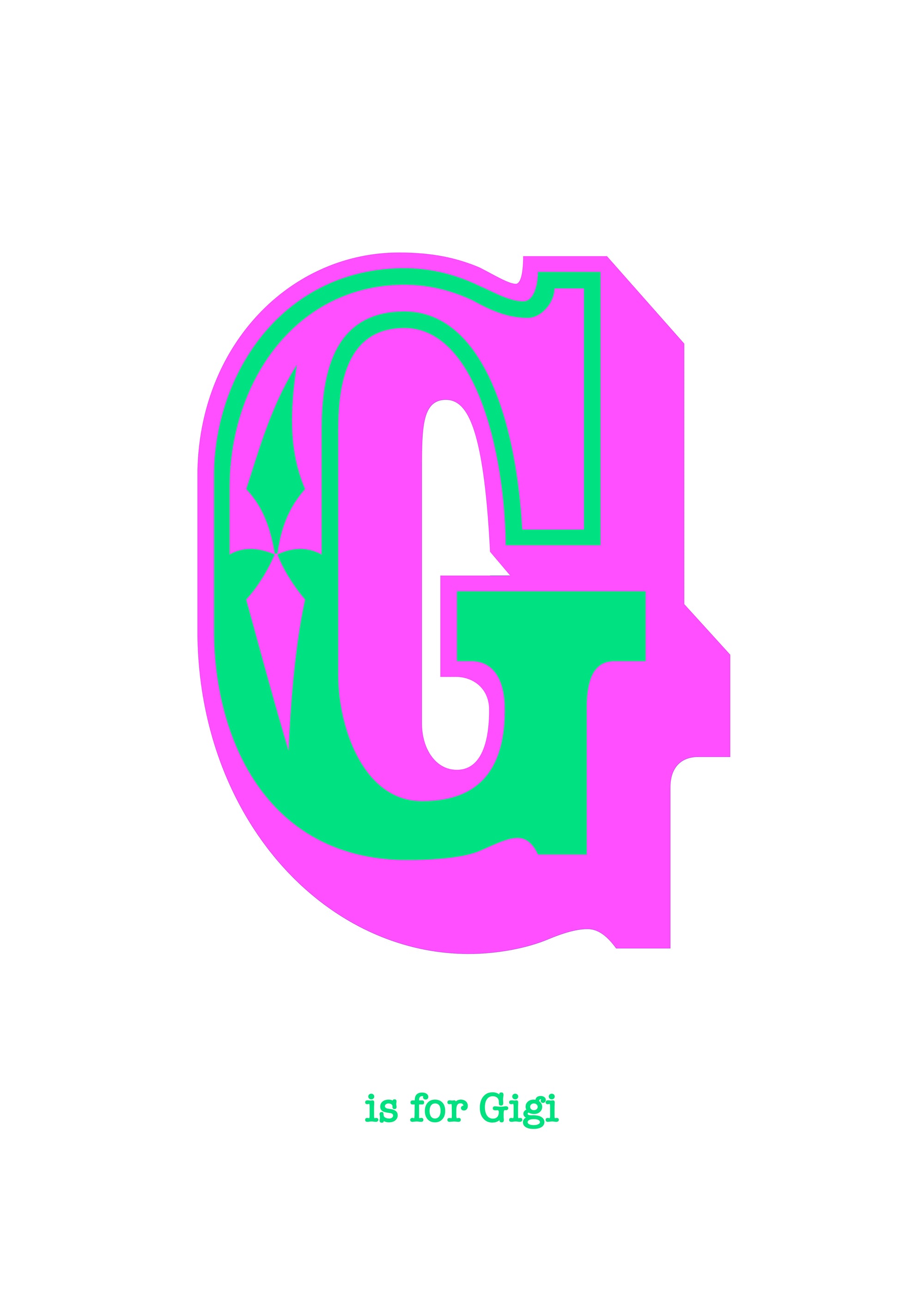 Western Green Letter G Print-Art-Little Fish Co.