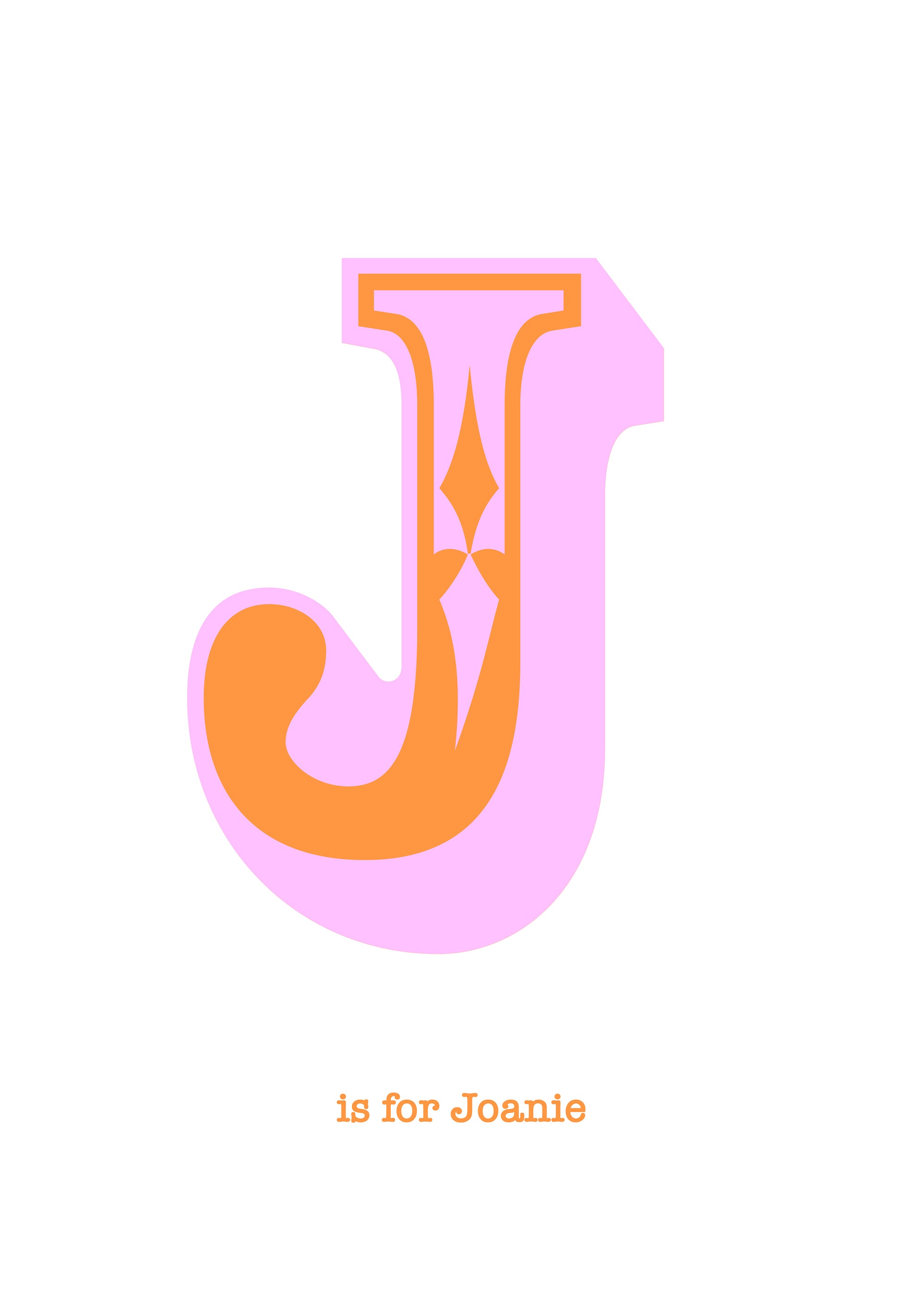 Western Pink Letter J Print-Art-Little Fish Co.