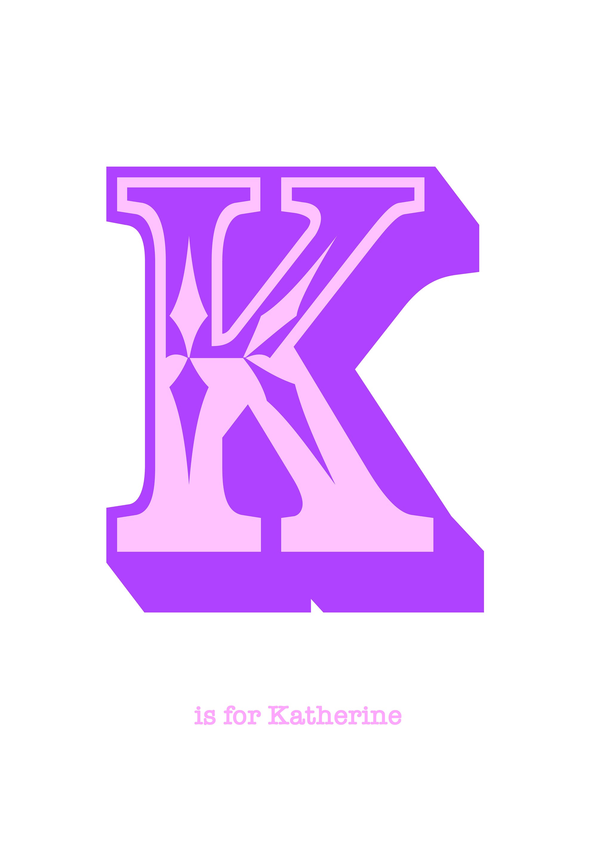 Western Purple Letter K Print-Art-Little Fish Co.