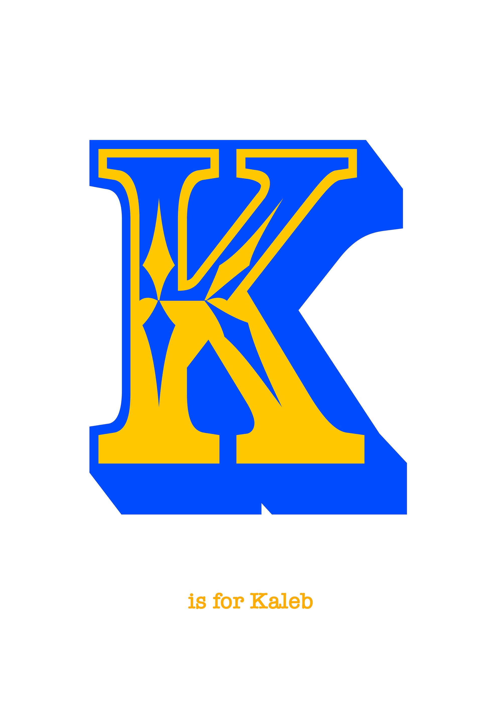 Western Blue Letter K Print-Art-Little Fish Co.