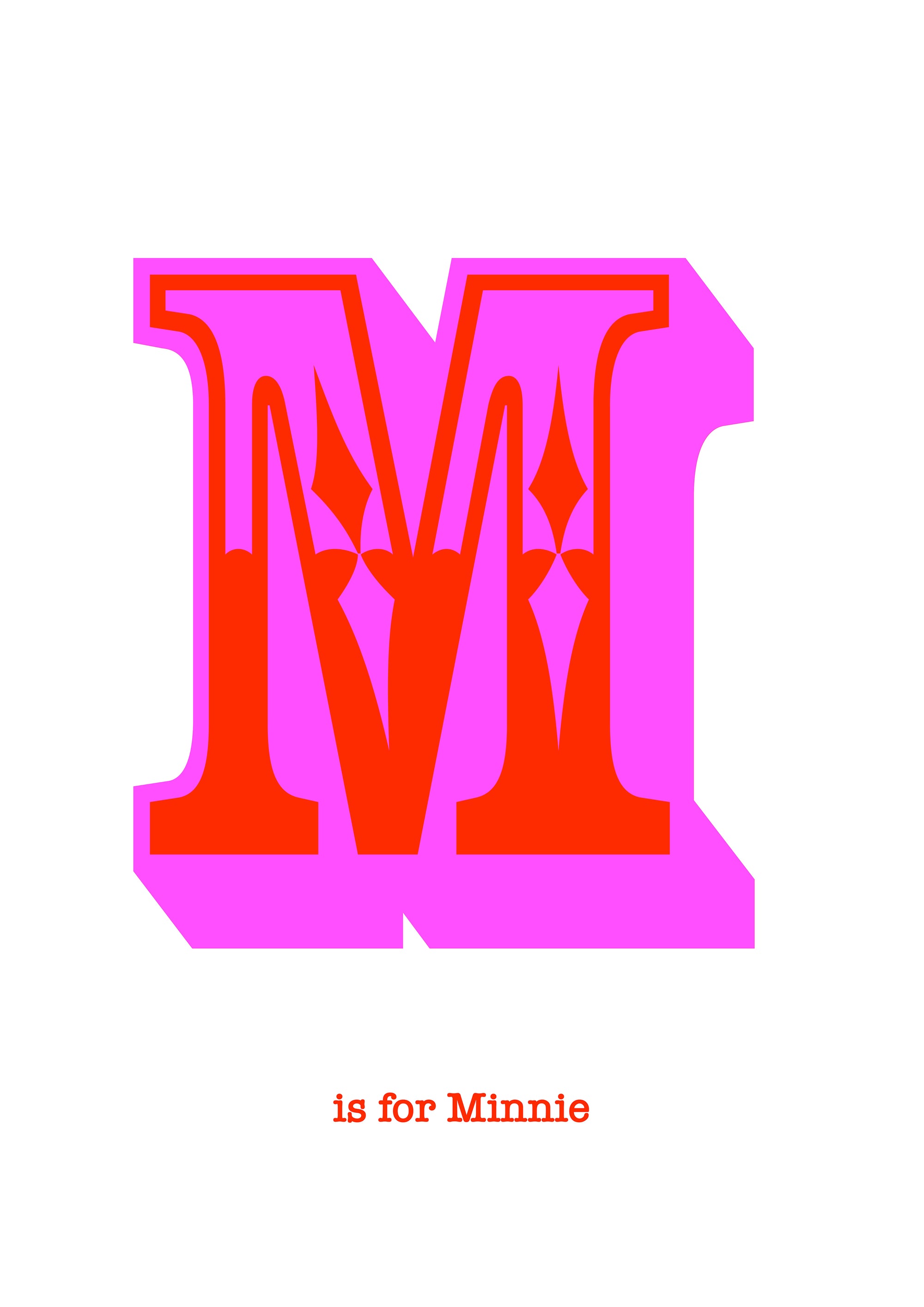 Western Pink Letter M Print-Art-Little Fish Co.