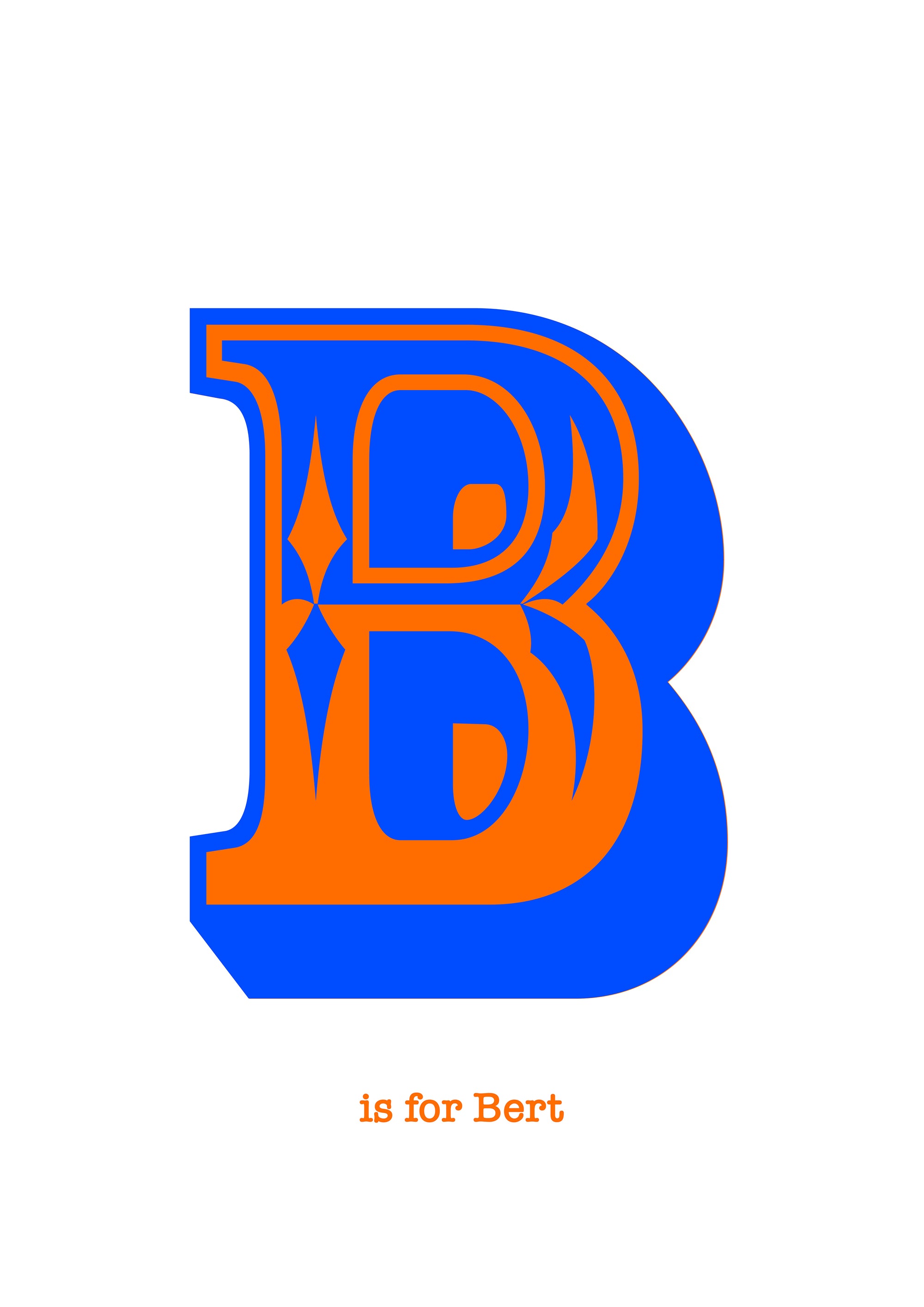 Western Blue Letter B-Art-Little Fish Co.