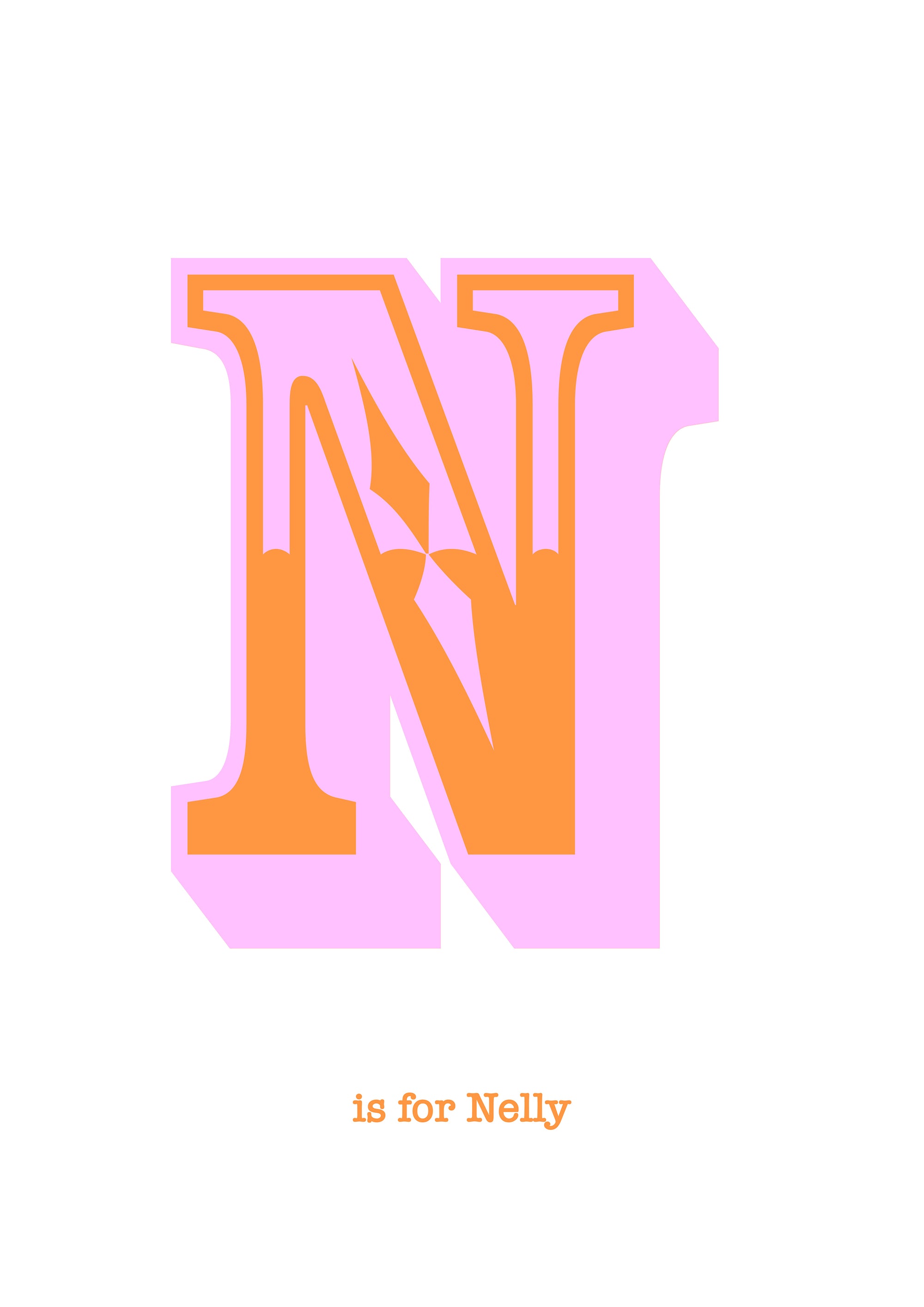 Western Pink Letter N Print-Art-Little Fish Co.