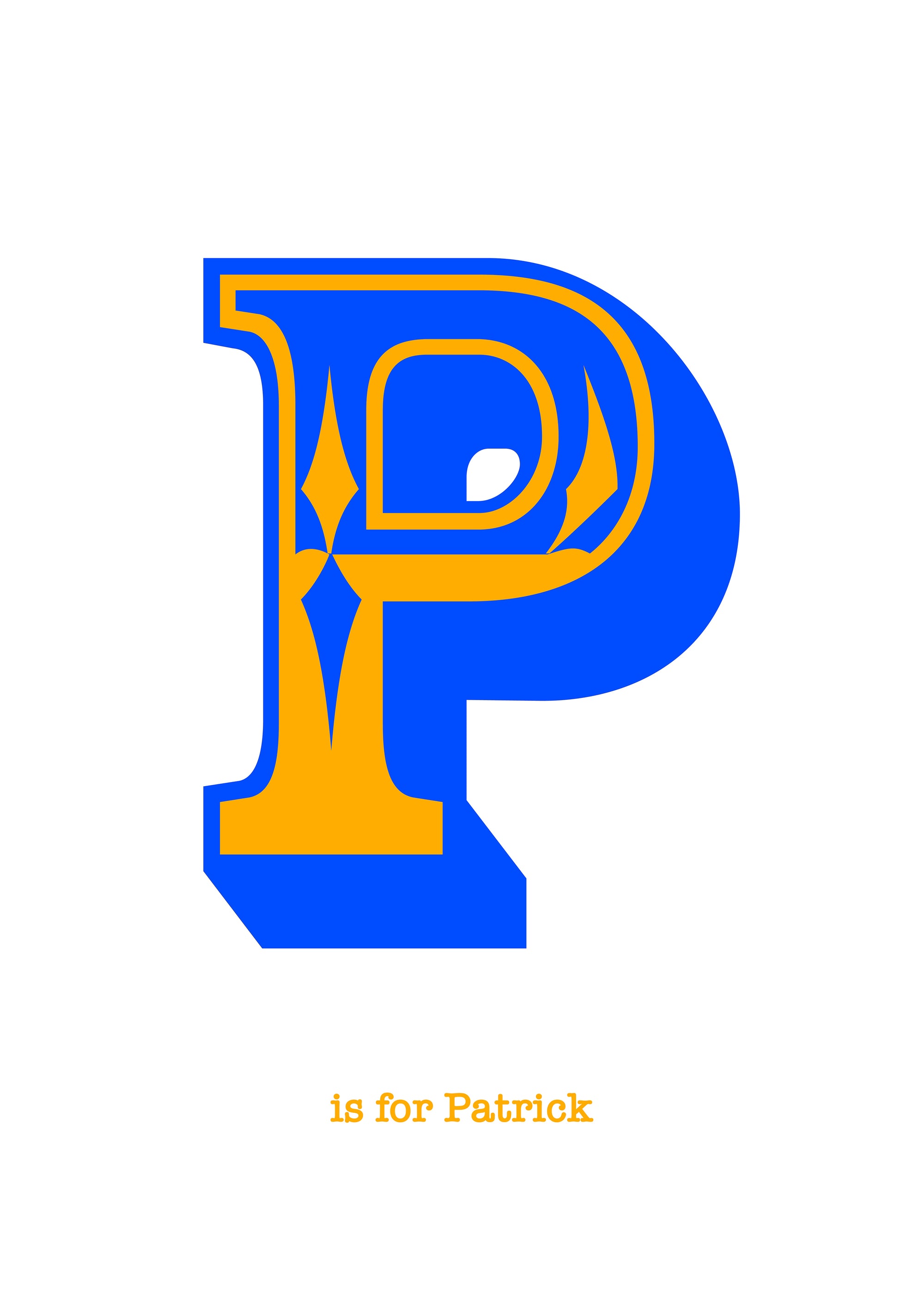 Western Blue Letter P Print-Art-Little Fish Co.