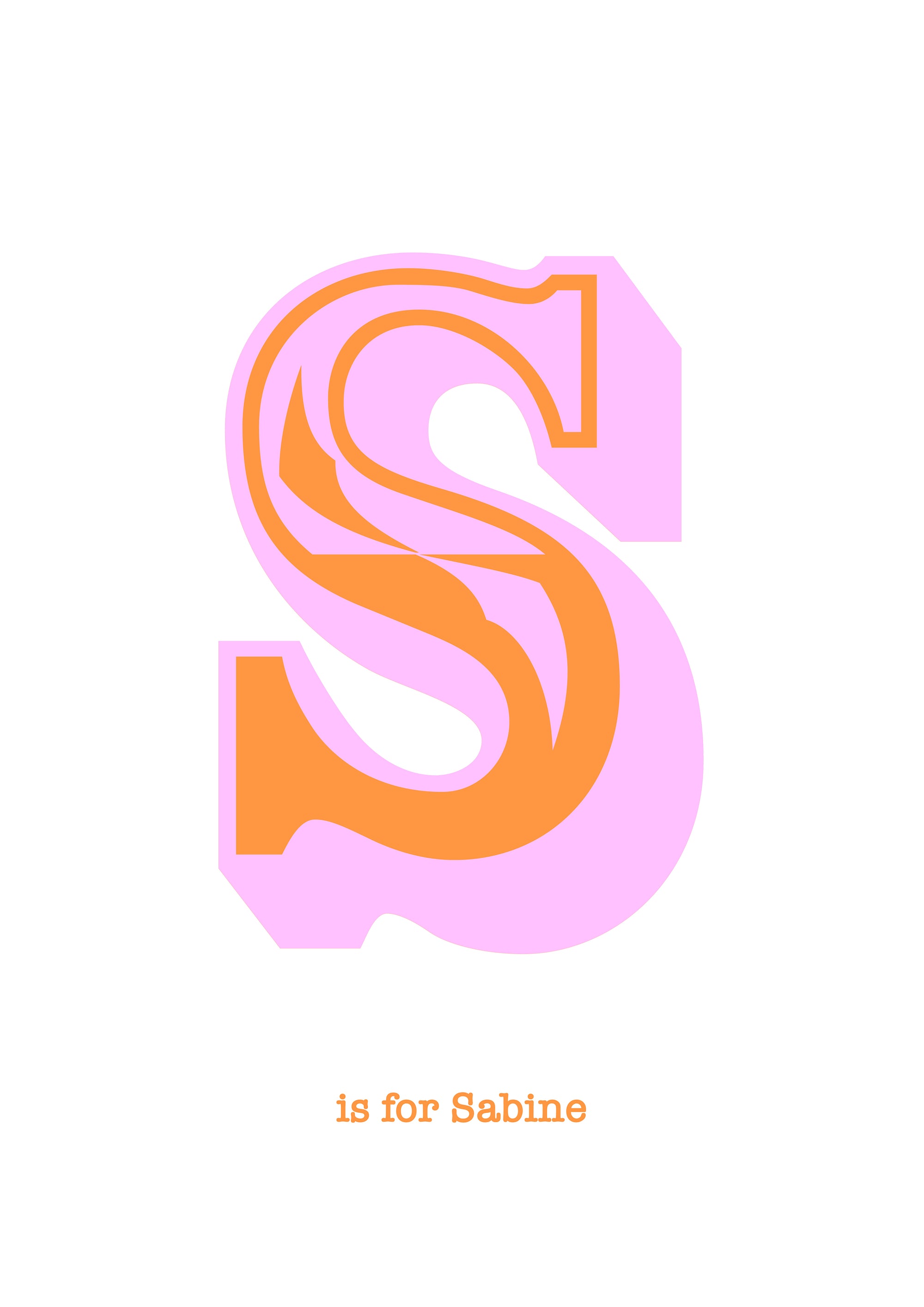 Western Pink Letter S Print-Art-Little Fish Co.