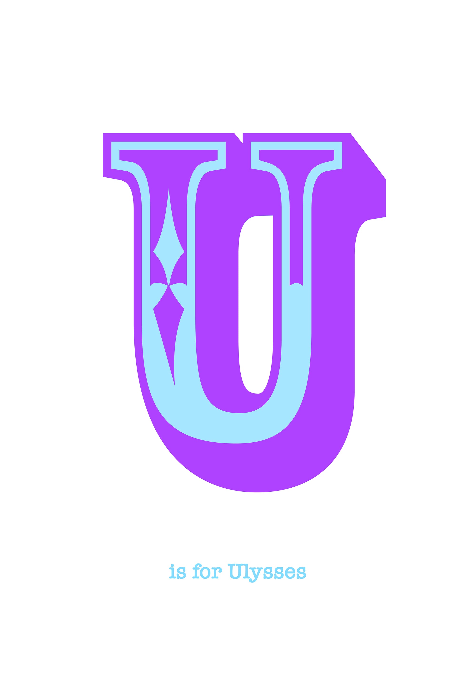 Western Purple Letter U Print-Art-Little Fish Co.