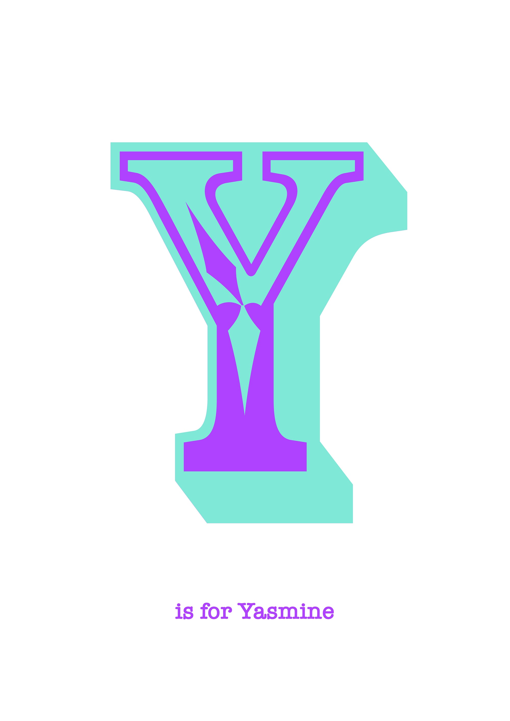 Western Purple Letter Y Print-Art-Little Fish Co.