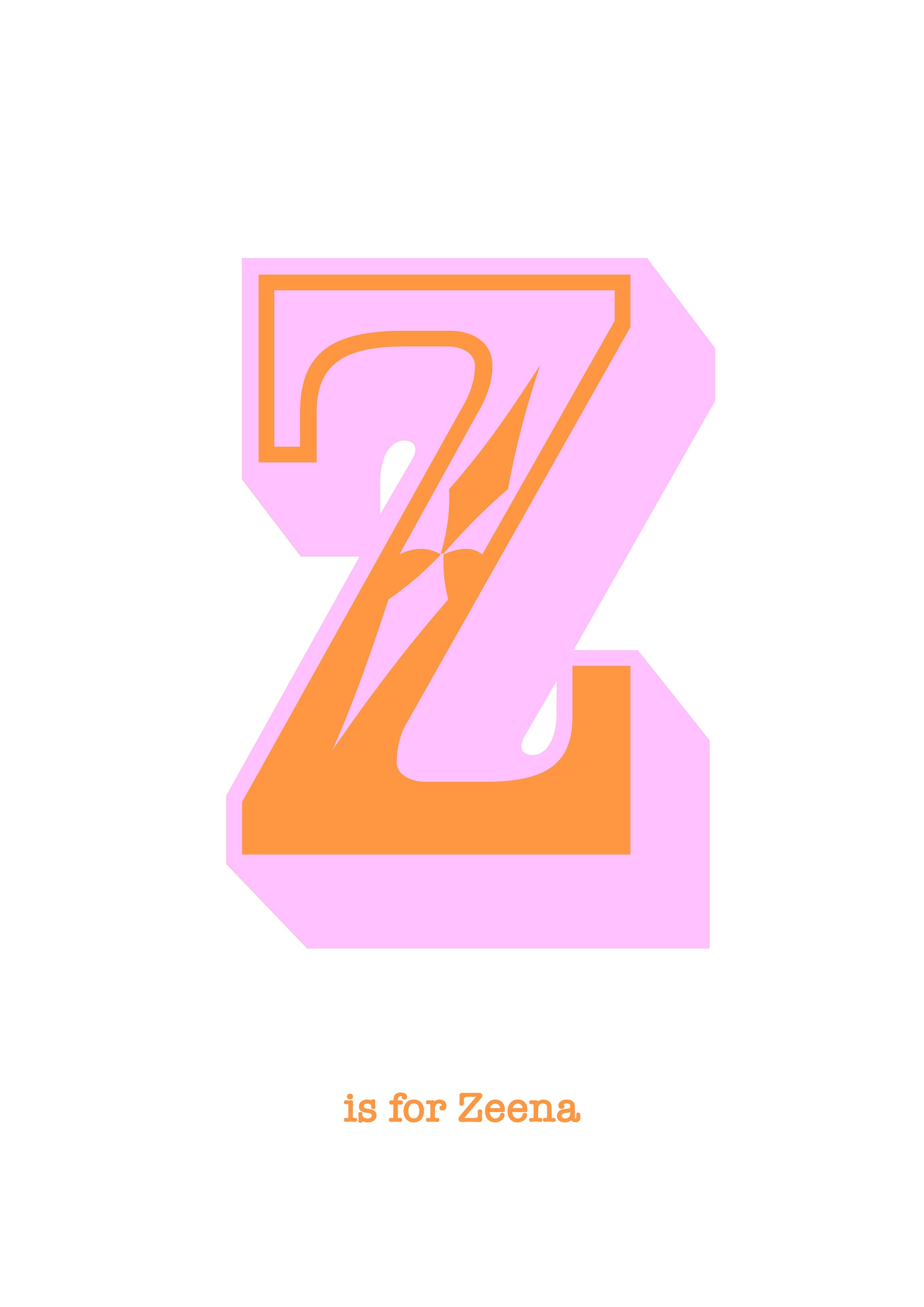 Western Pink Letter Z Print-Art-Little Fish Co.