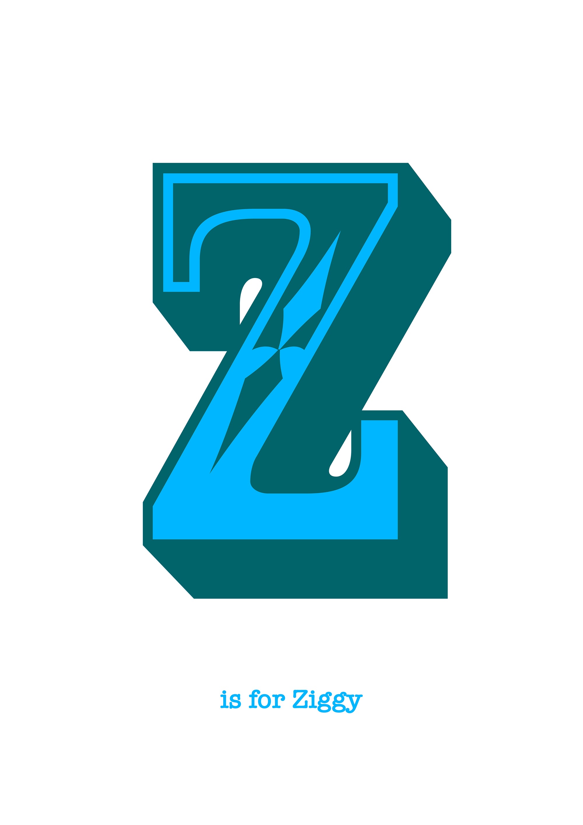 Western Green Letter Z Print-Art-Little Fish Co.