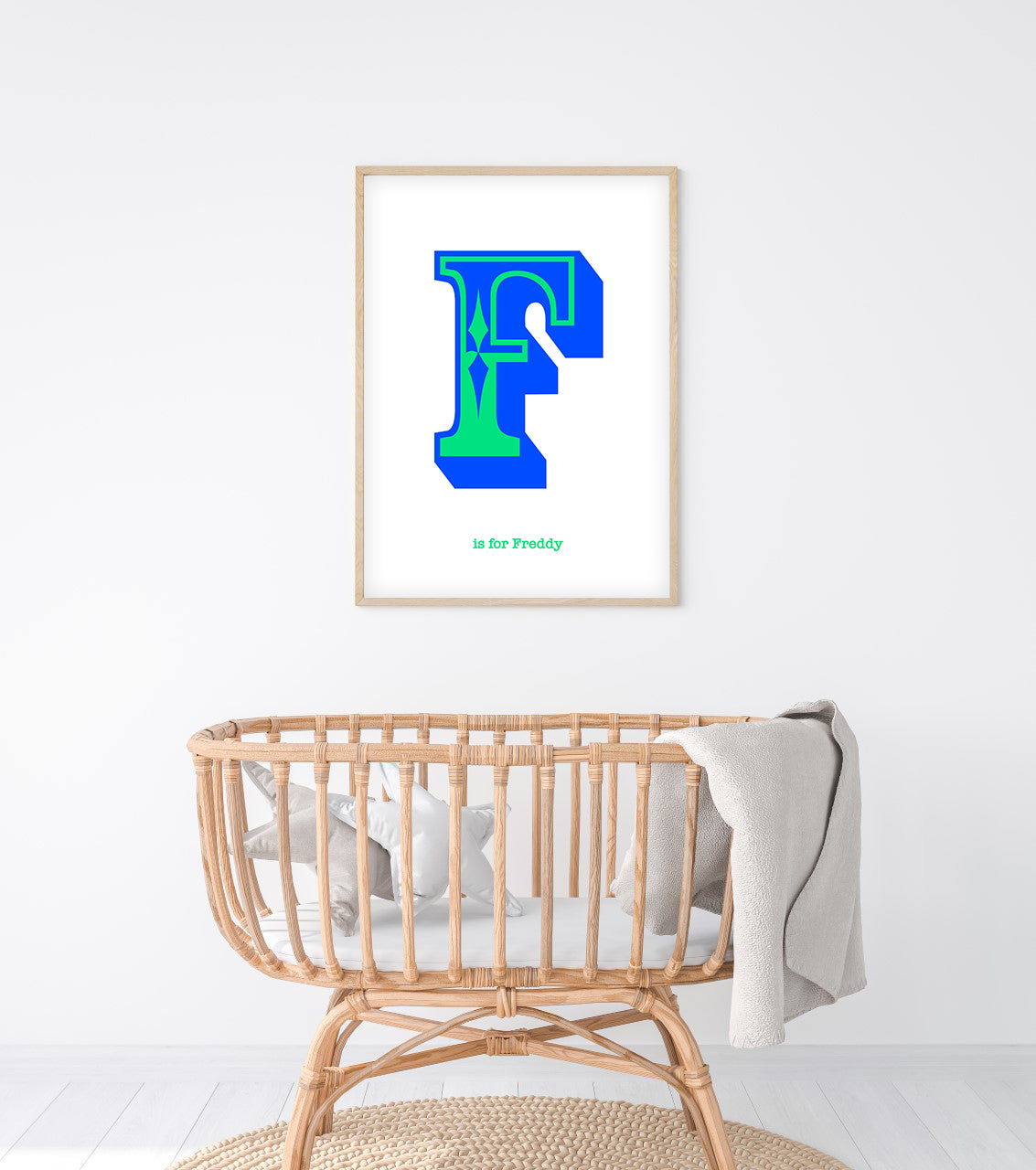 Western Blue Letter F Print-Art-Little Fish Co.