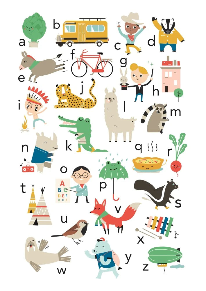 ABC Children's Poster by Studio Makii 50cm x 70cm-Little Fish Co.